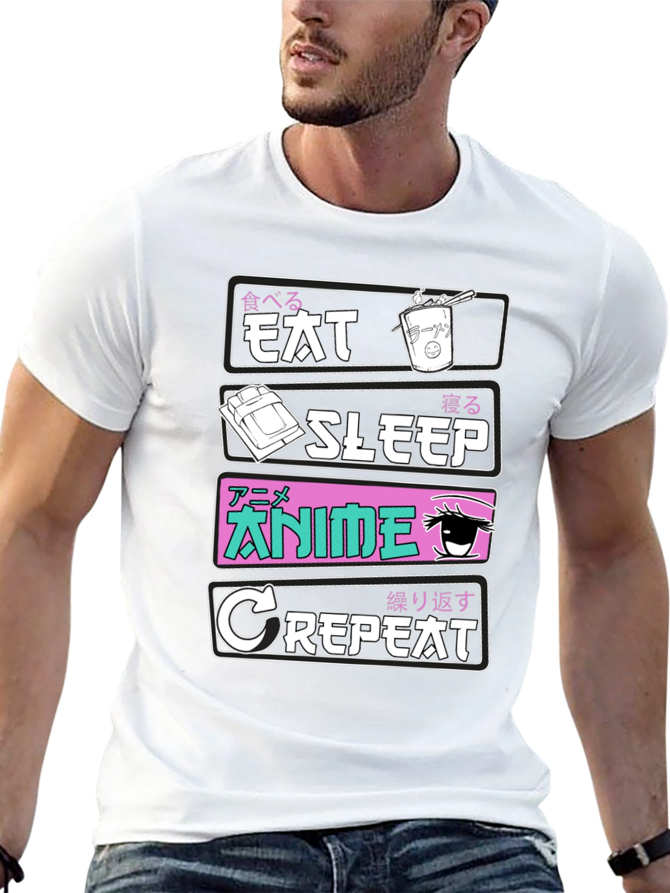 Eat Sleep Anime Repeat T-Shirt