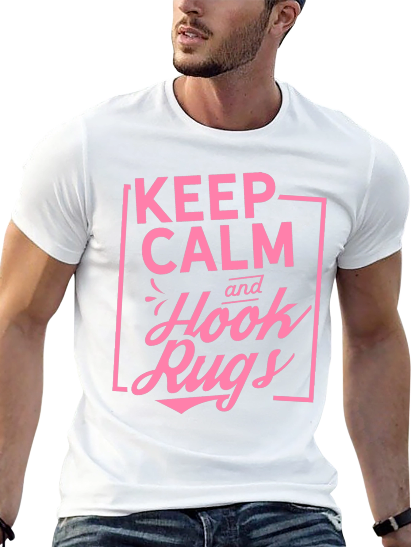 Keep Calm and Hook Rugs Black T-Shirt