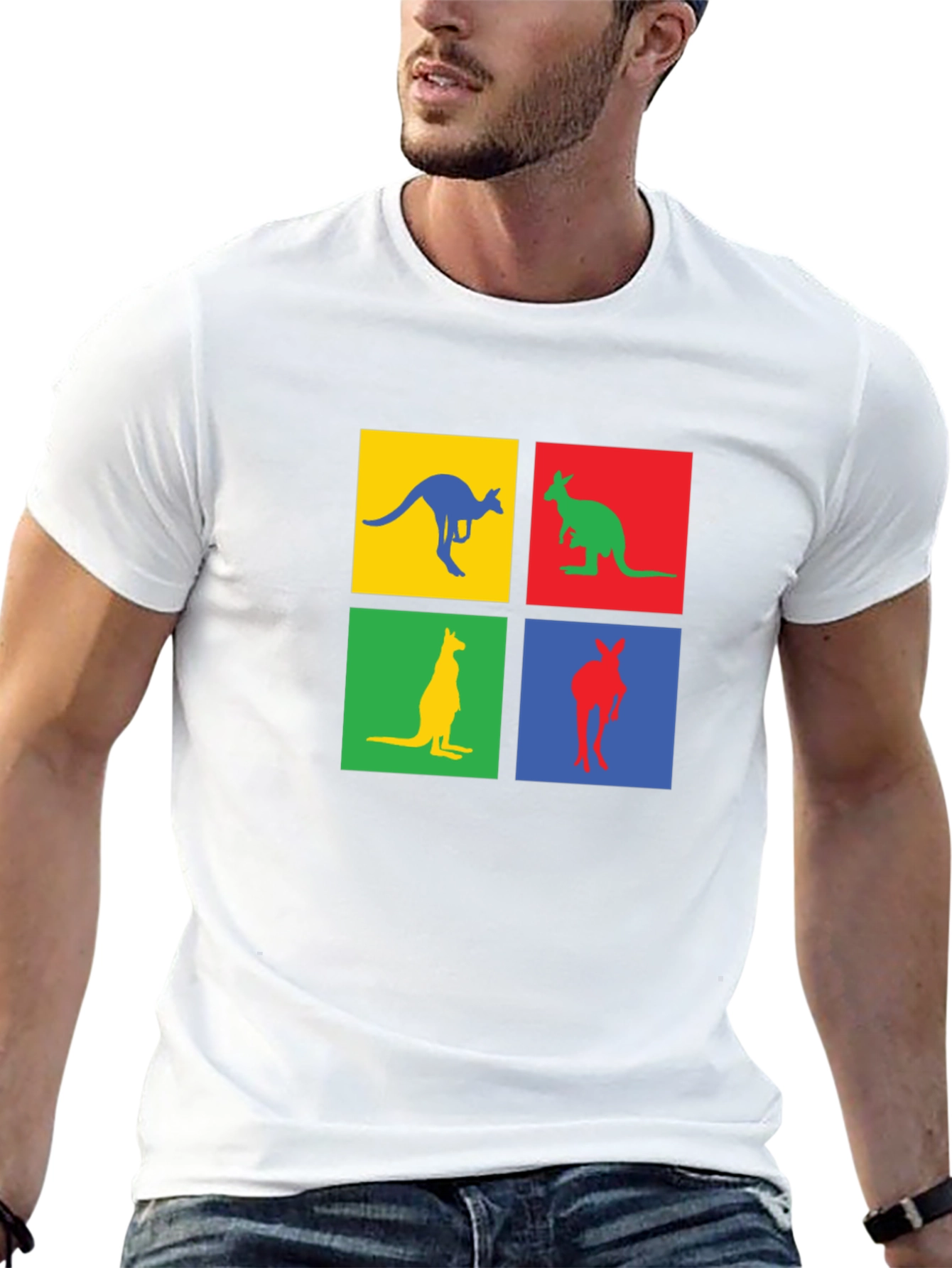 Kangaroo Graphic Tee - Fun Aussie Style!