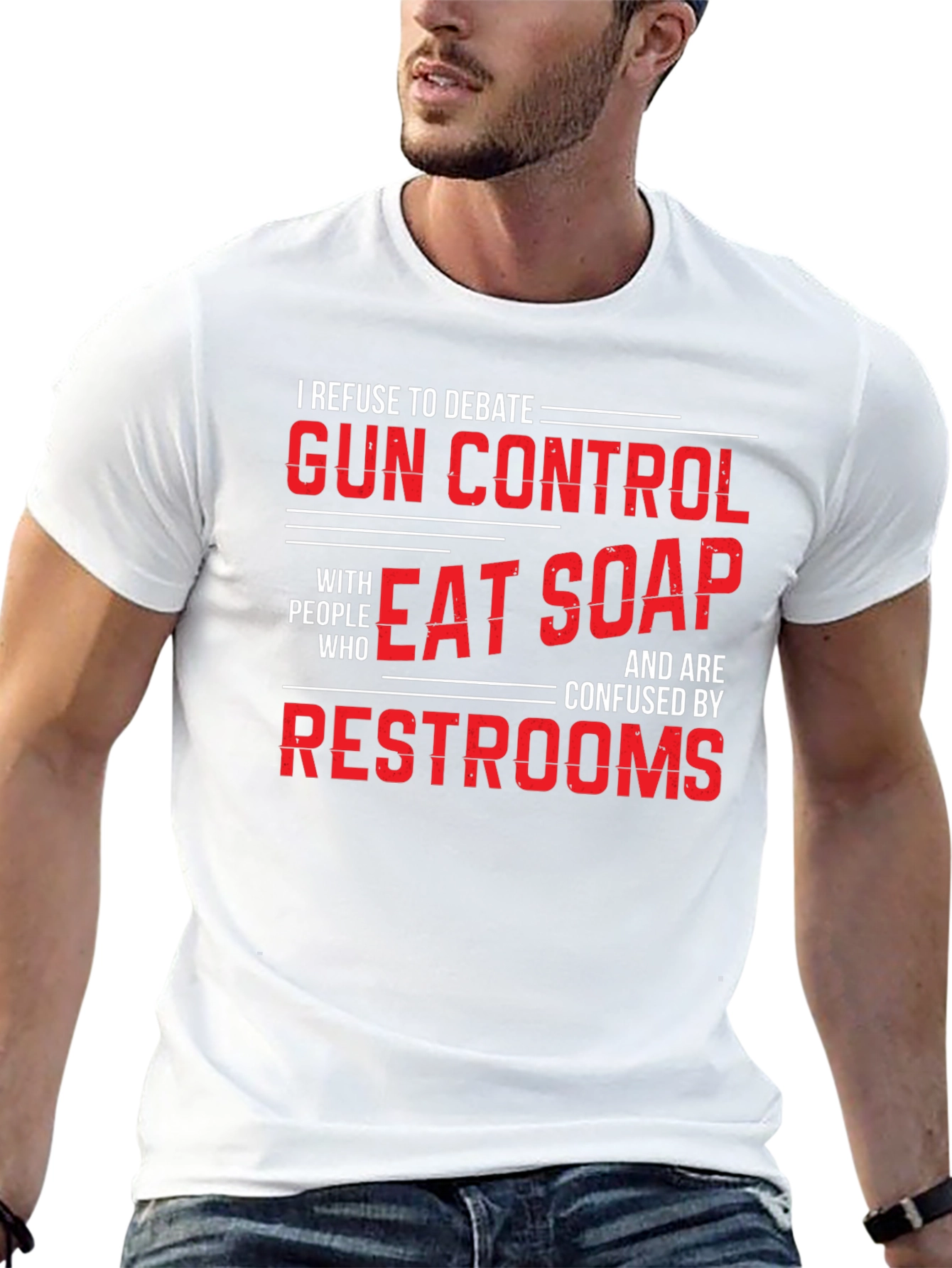 Gun Control Debate T-Shirt - Eat Soap Funny Tee
