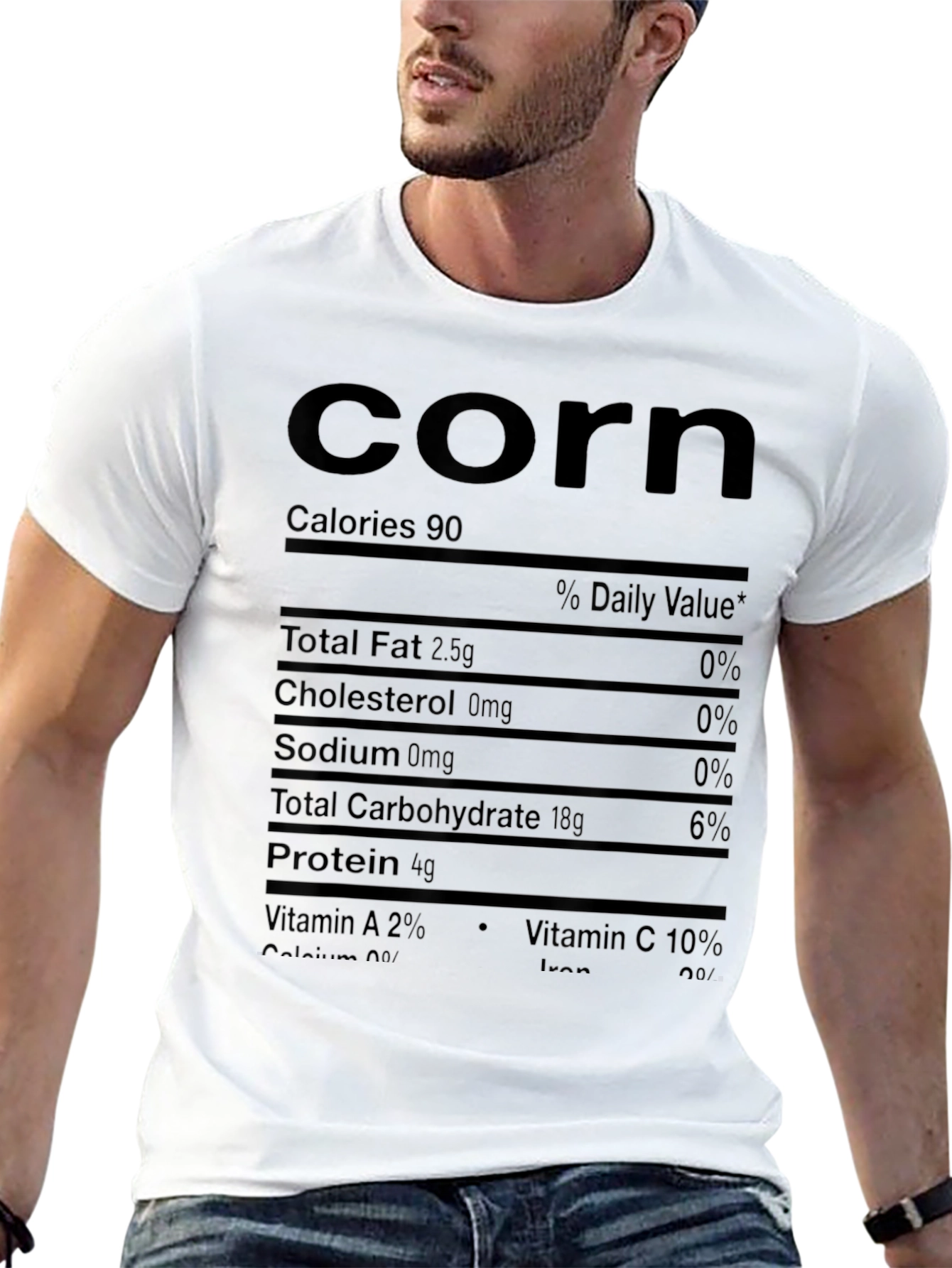 Corn Nutrition Facts Graphic T-Shirt