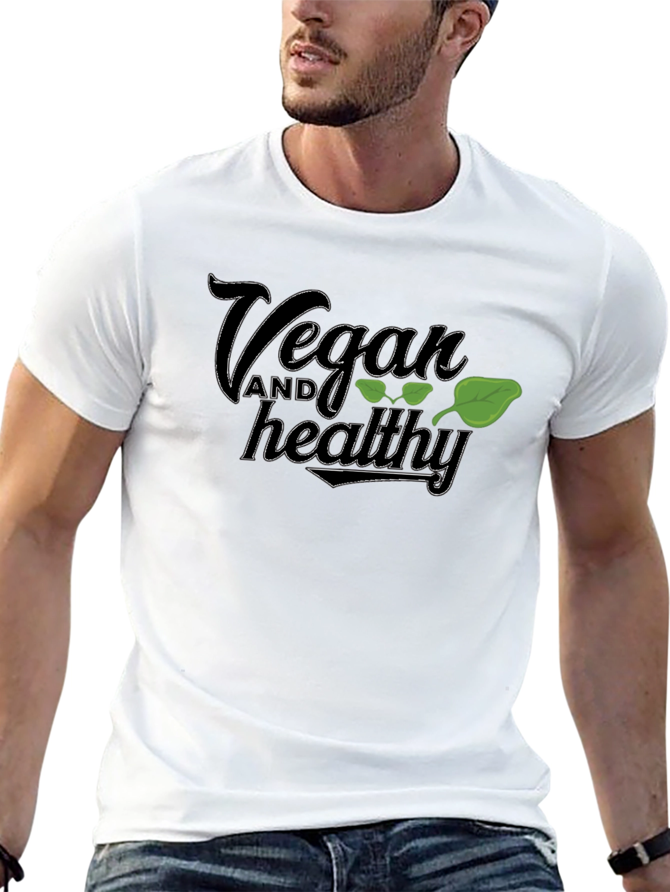 Vegan and Healthy Black T-Shirt