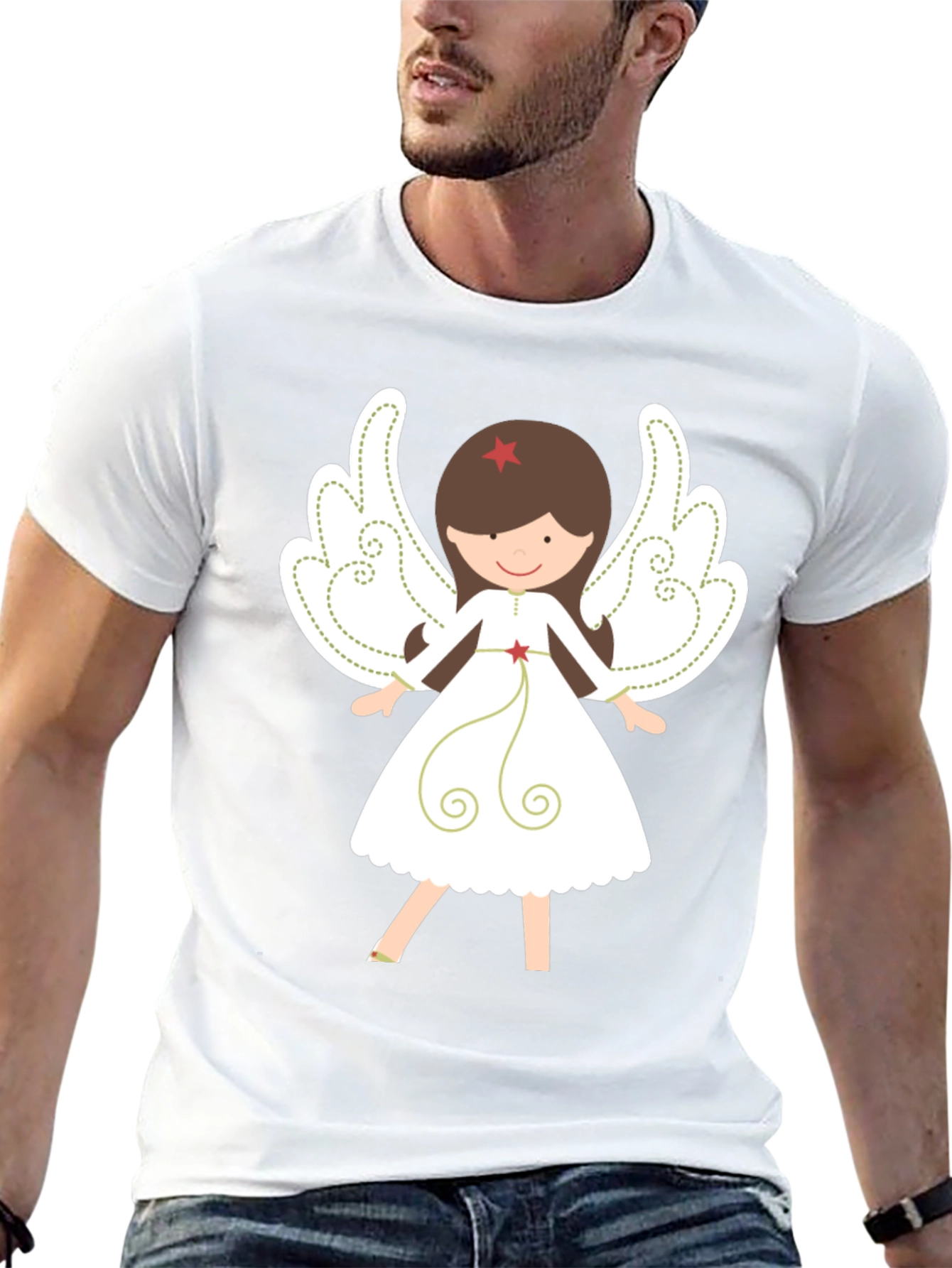 Angel Graphic Tee - Festive Holiday Shirt