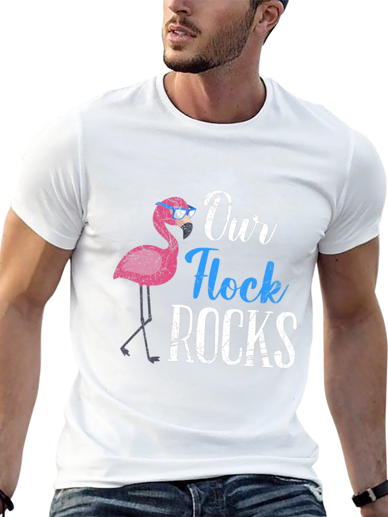 Our Flock Rocks Flamingo T-Shirt