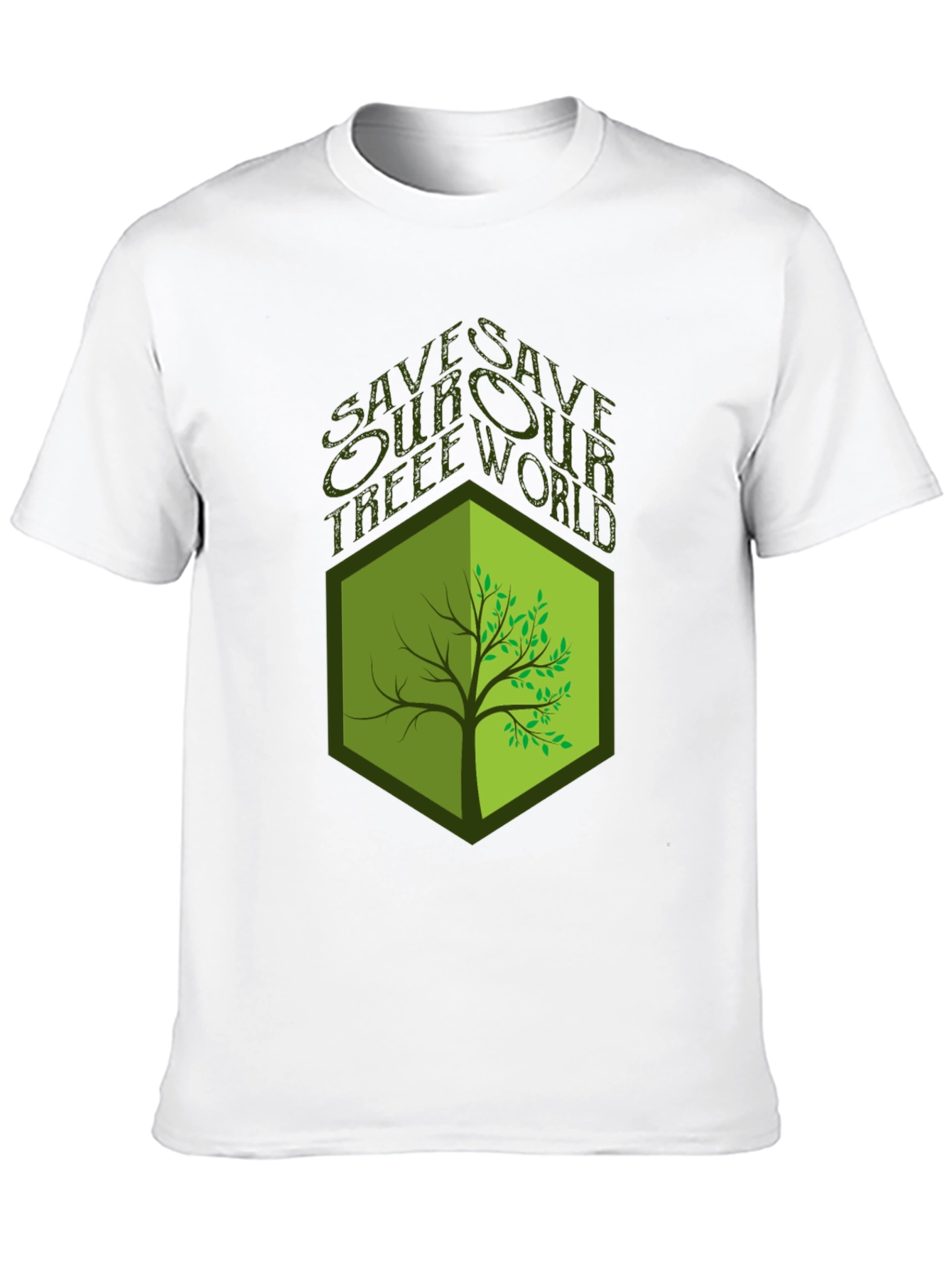 Eco-Friendly Save Our Tree World Black T-Shirt