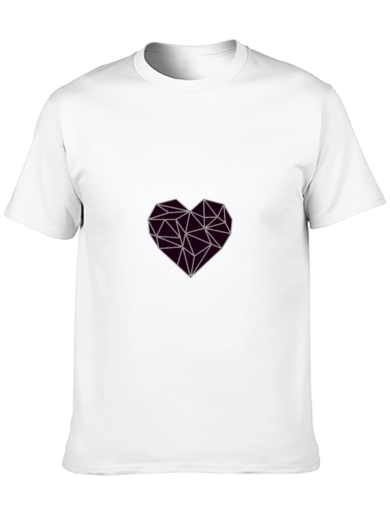 Geometric Heart Graphic Black T-Shirt