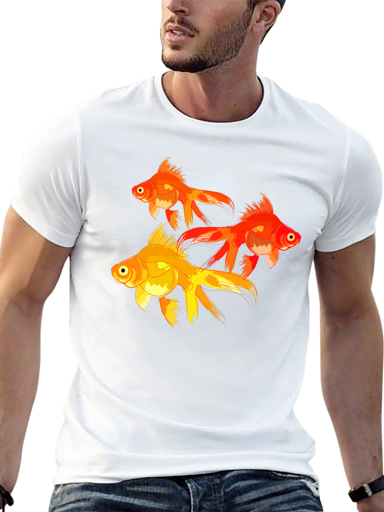 Goldfish Graphic T-Shirt - Black Cotton Tee