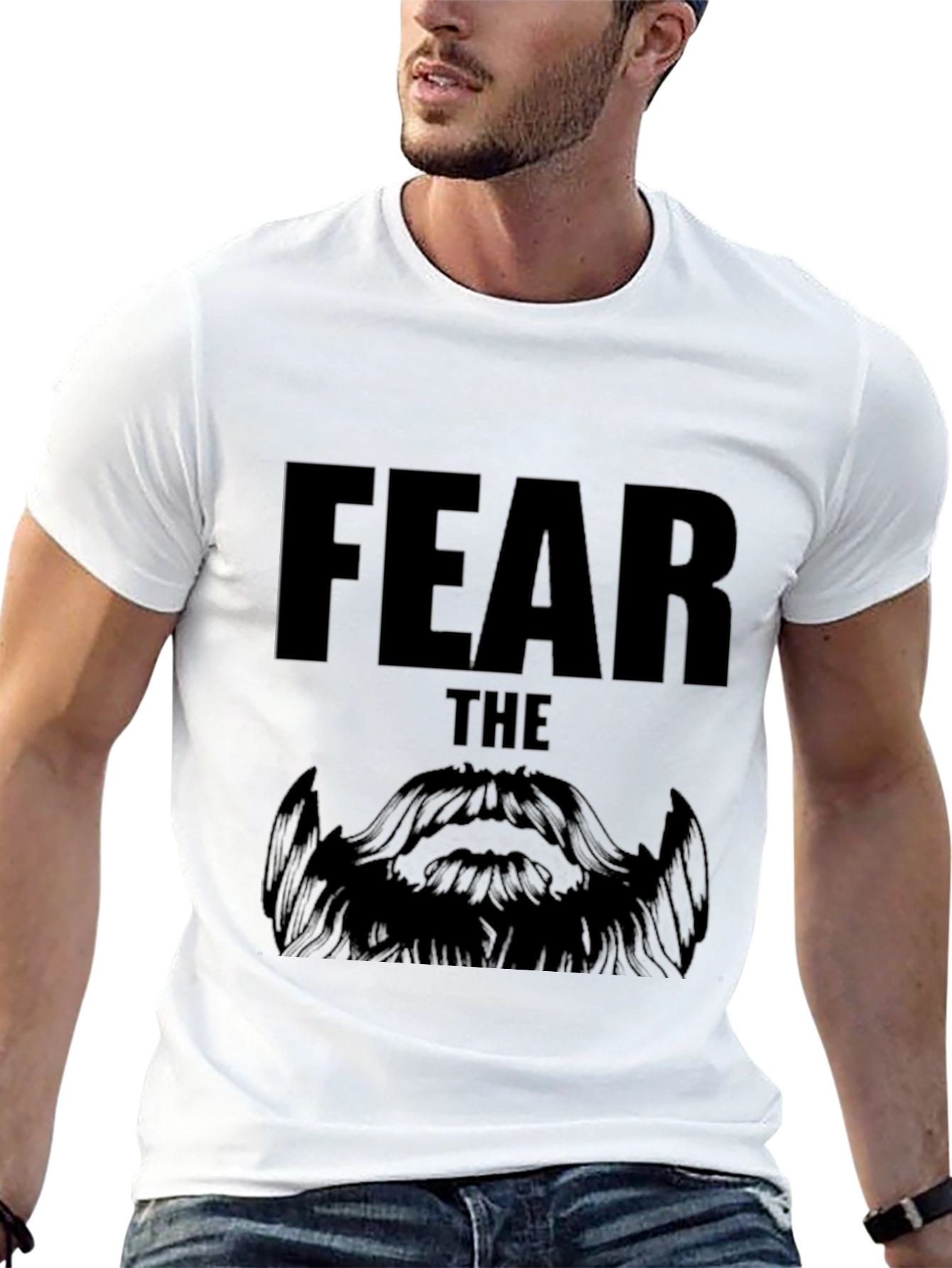 Fear The Beard Graphic T-Shirt - Black Cotton Tee