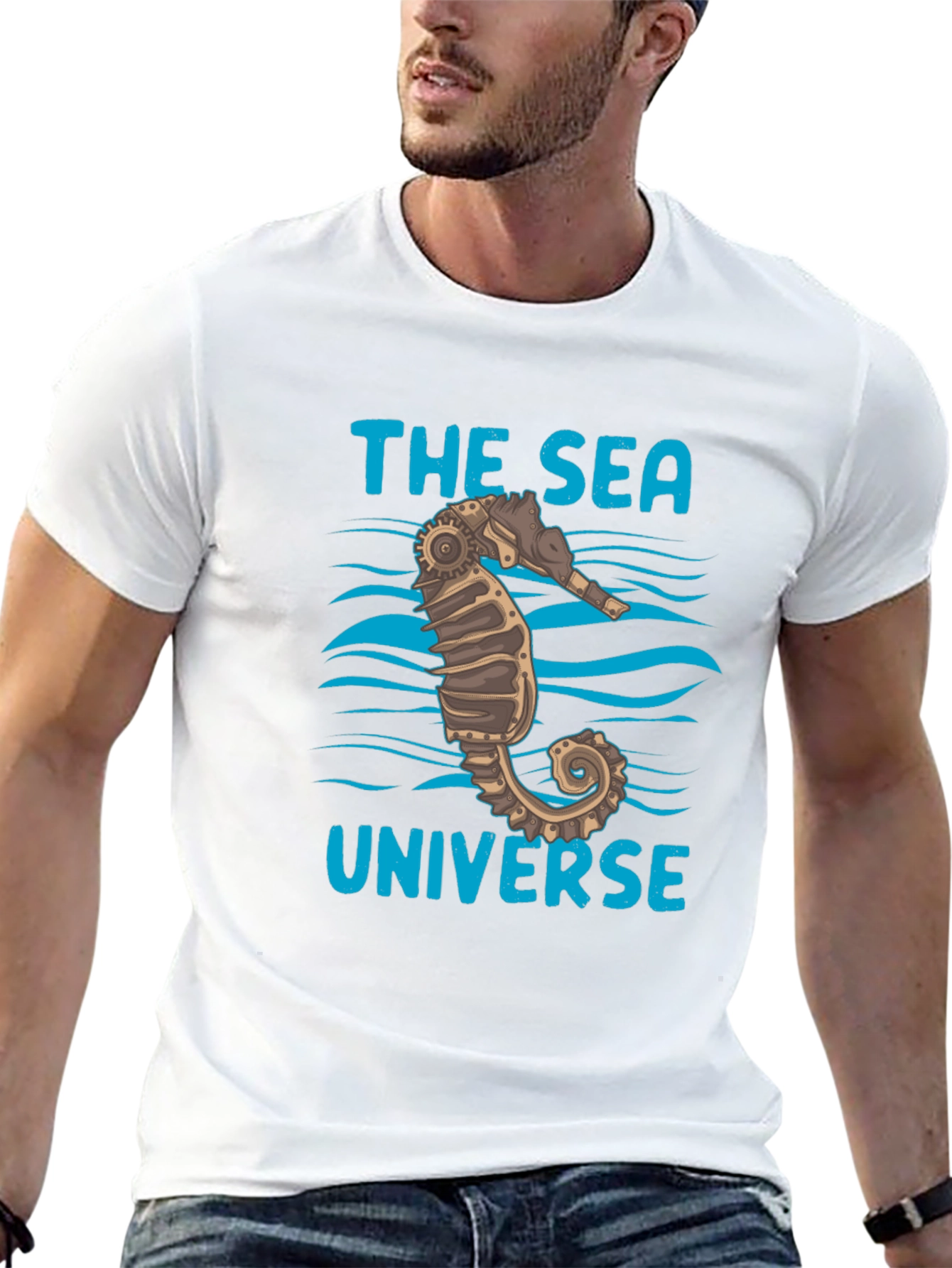 The Sea Universe Black Graphic T-Shirt