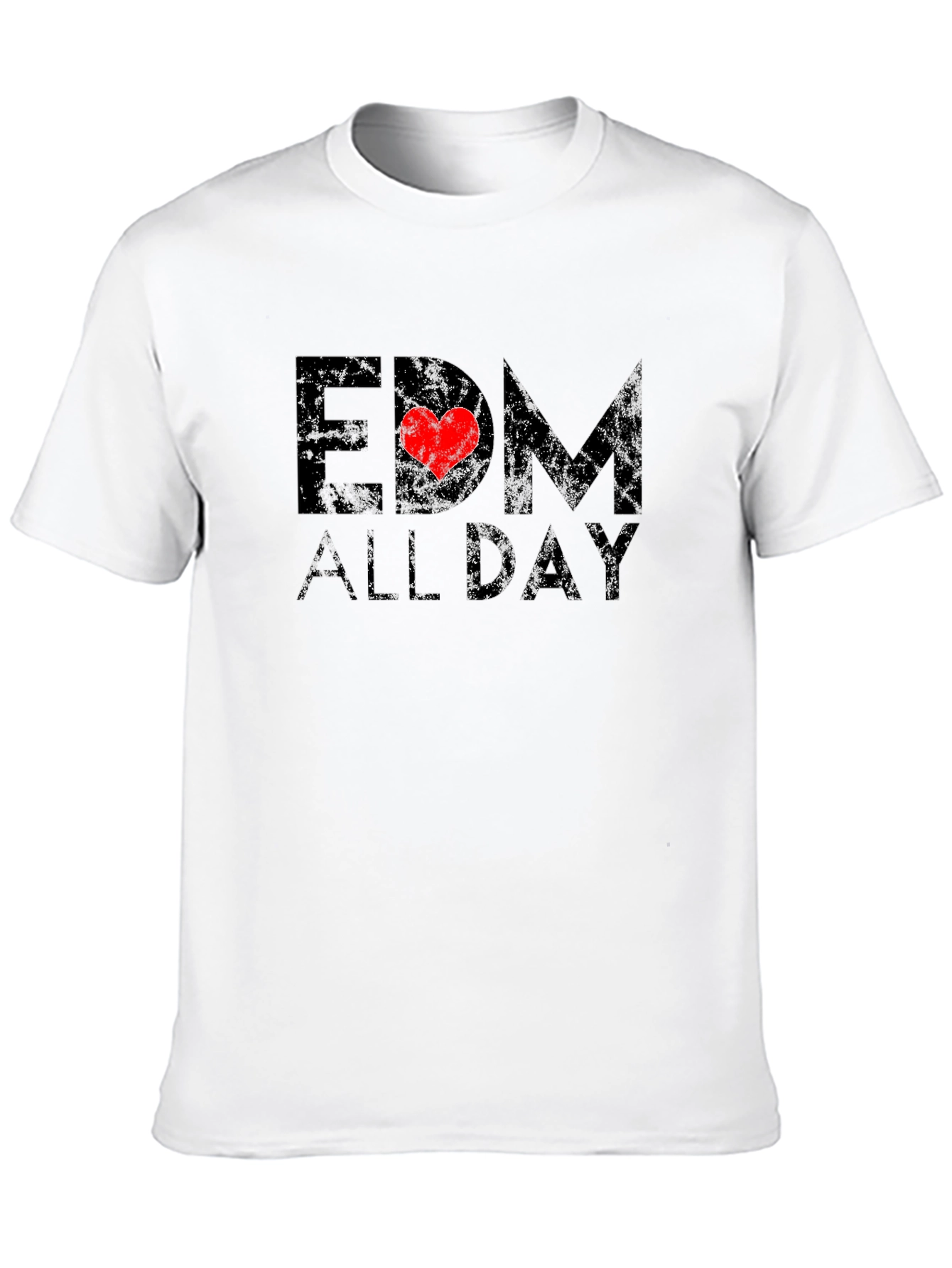 EDM All Day Graphic T-Shirt - Black Crew Neck