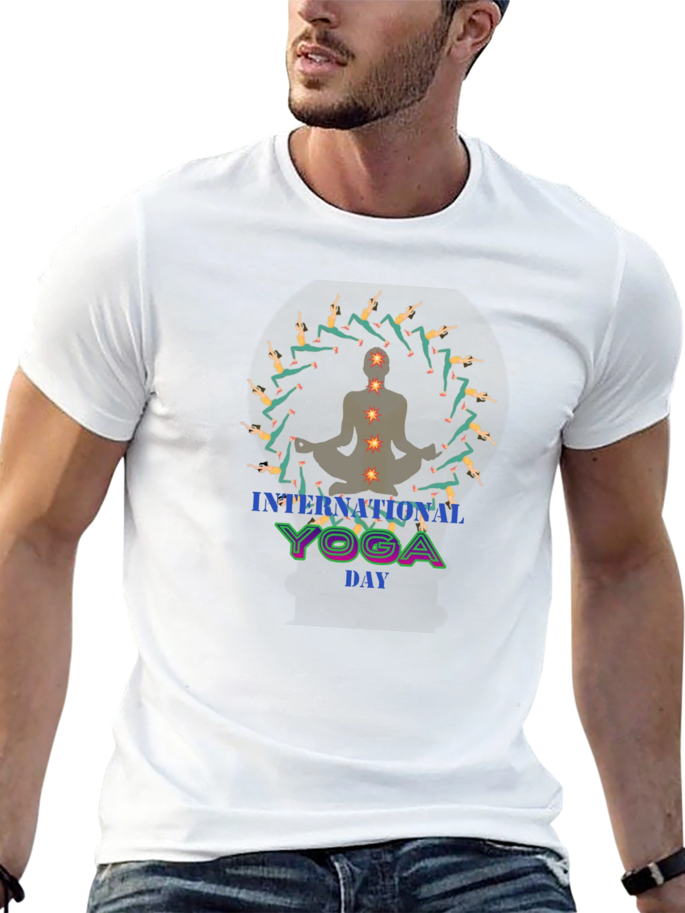 International Yoga Day Black Graphic Tee