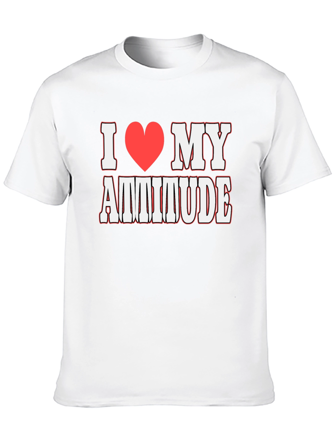 I Heart My Attitude Graphic T-Shirt - Black
