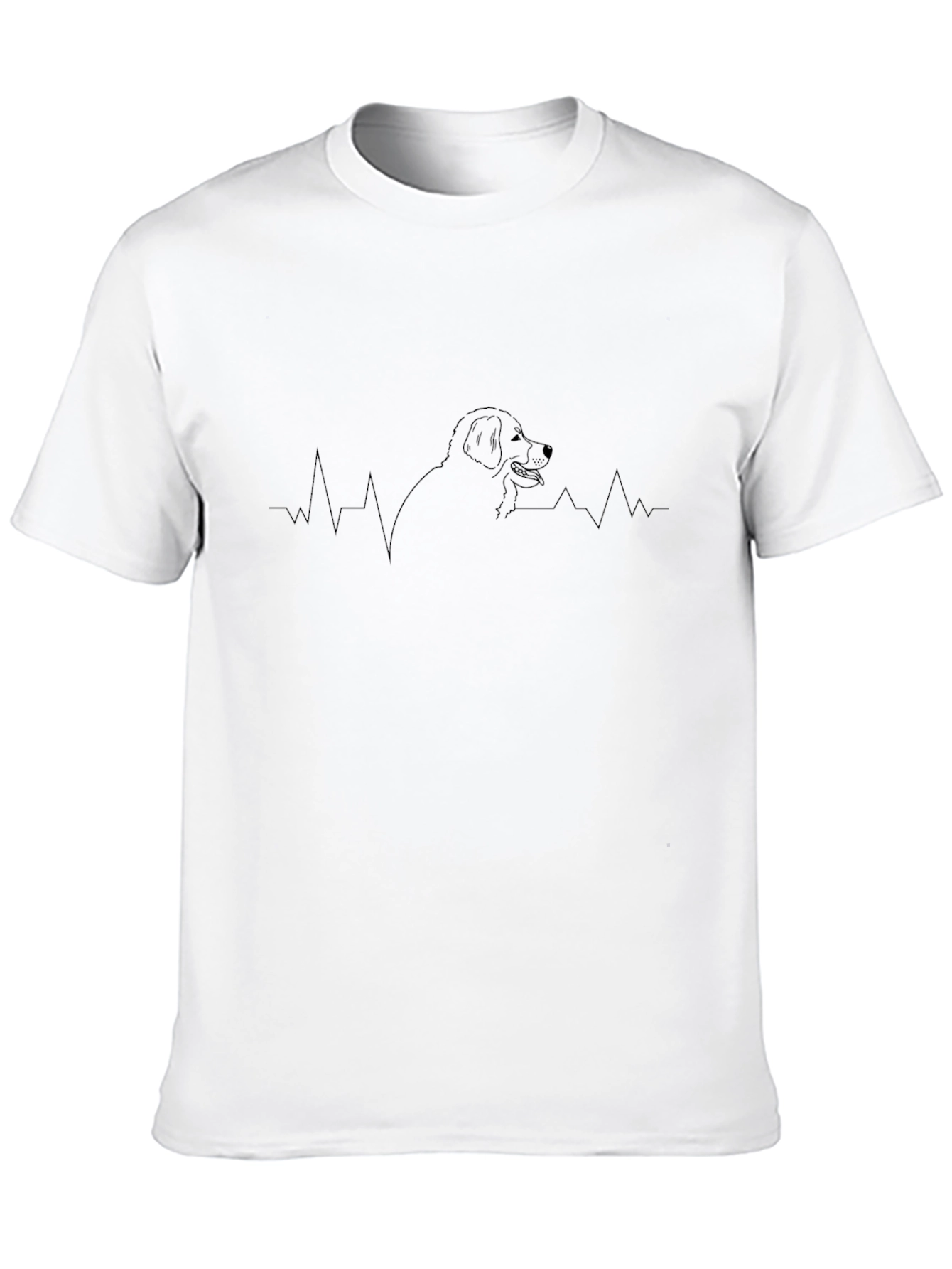 Dog Heartbeat Graphic T-Shirt - Black