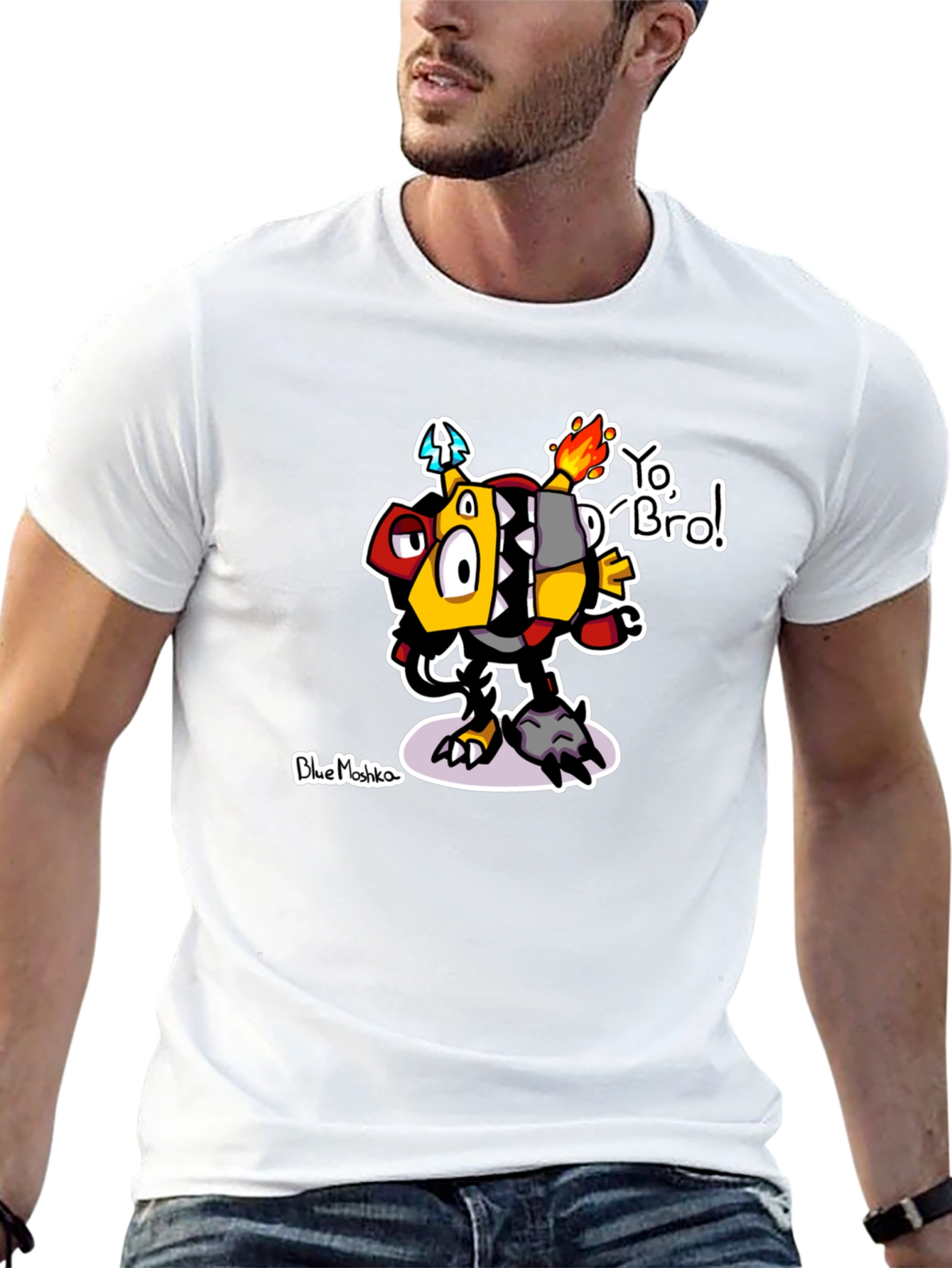 Yo Bro! Graphic T-Shirt - Unique Cartoon Design