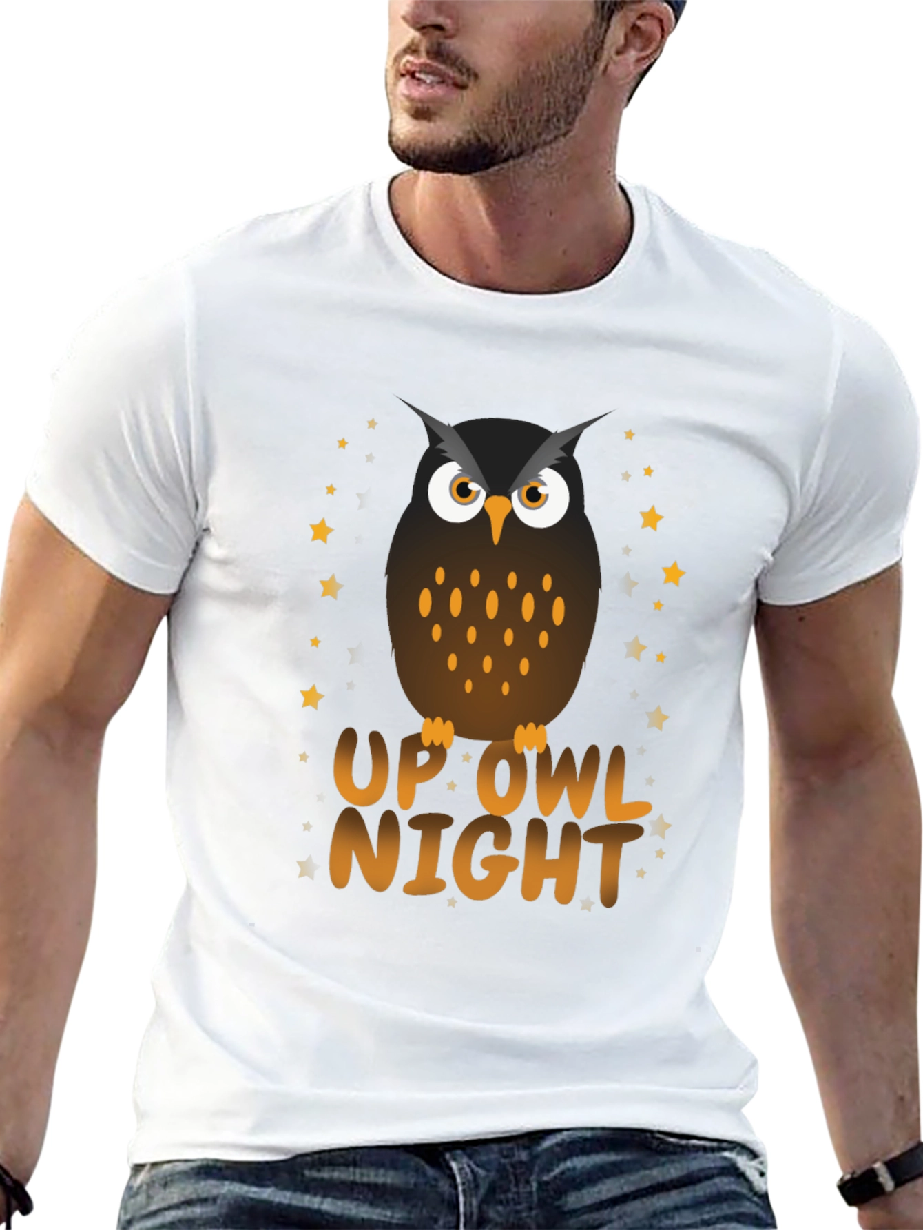 Up Owl Night T-Shirt - Unique Owl Design Tee