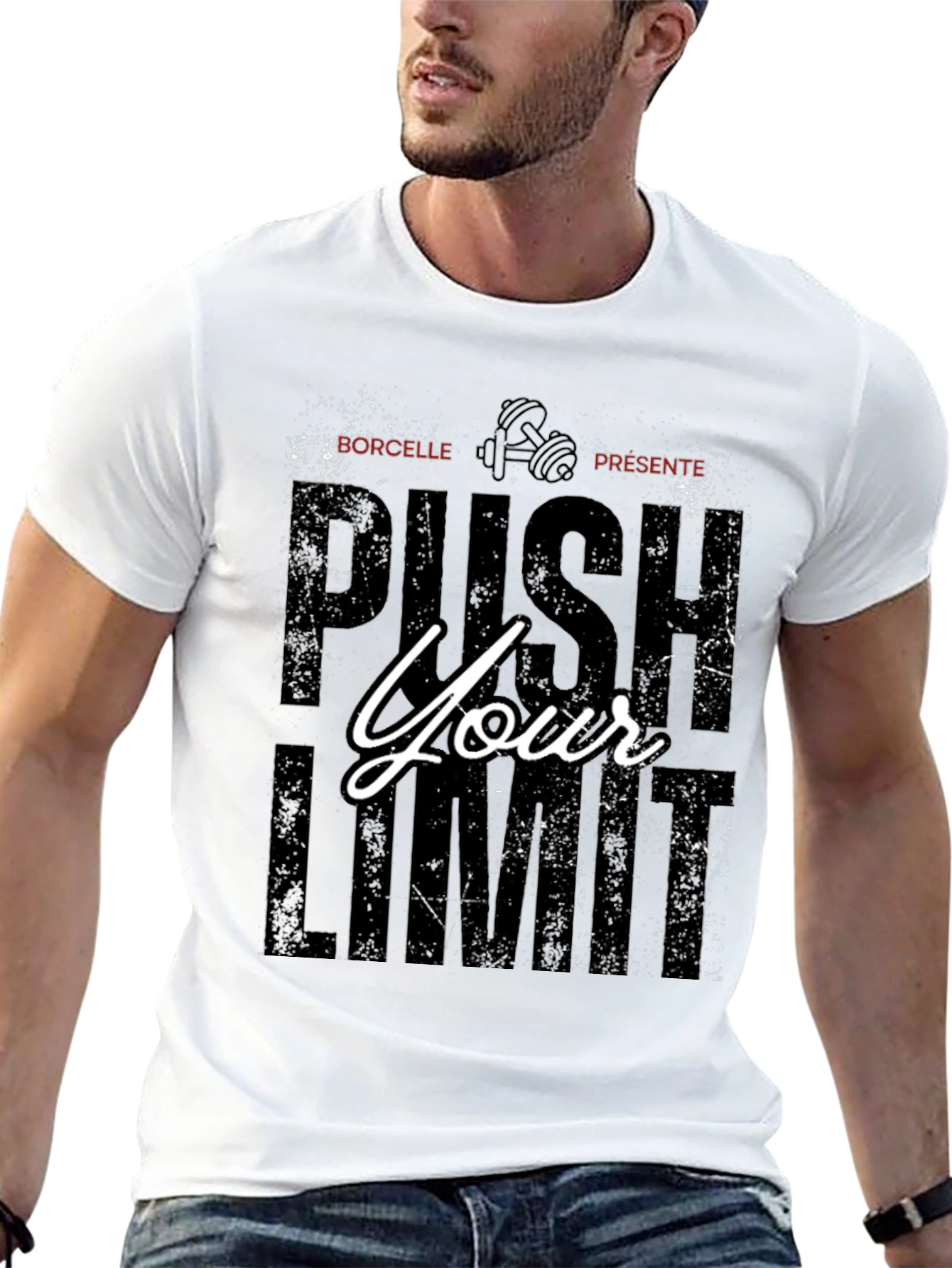 Push Your Limit Black Graphic T-Shirt