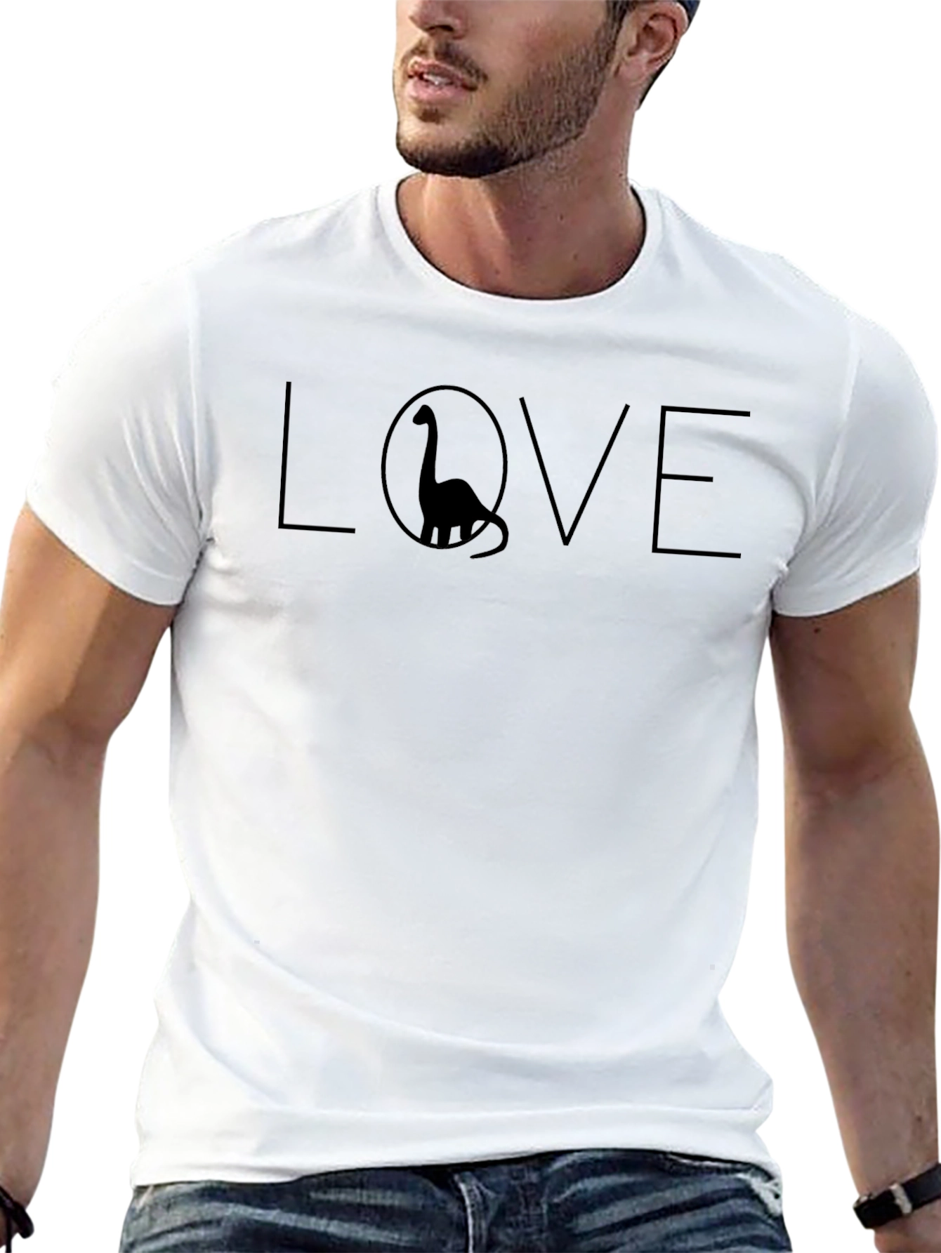 Dino Love T-Shirt - Mens Black Graphic Tee