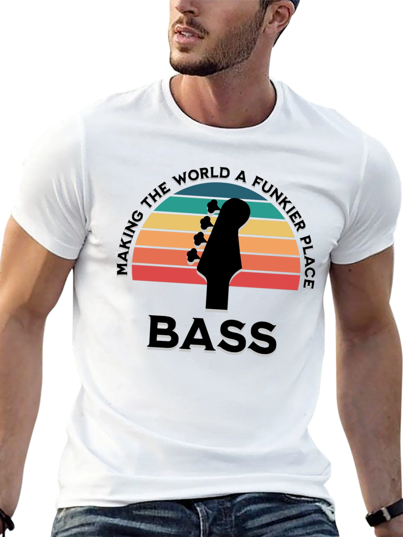 Bass Guitar T-Shirt - Making the World Funkier