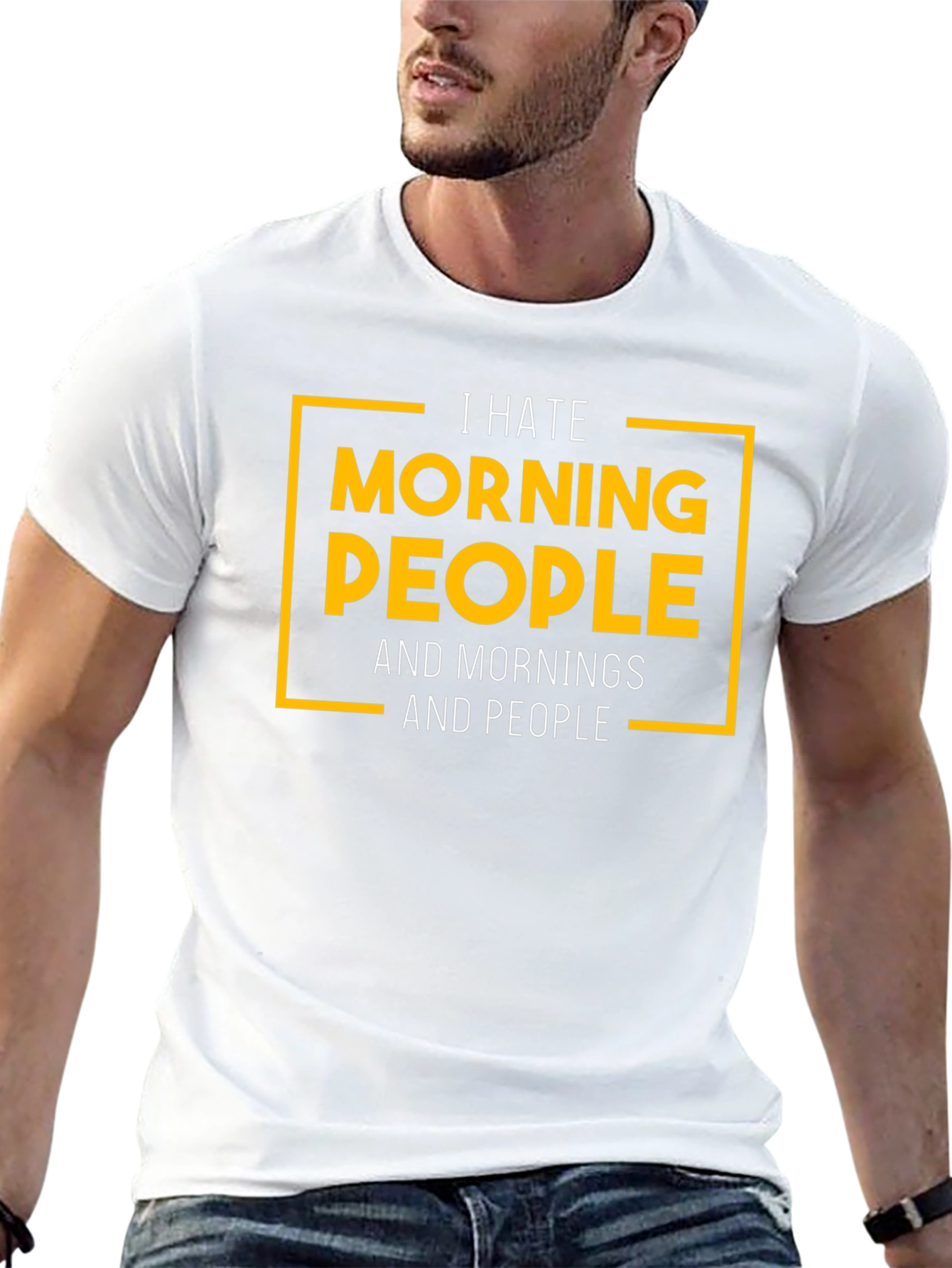 I Hate Morning People Black Graphic T-Shirt