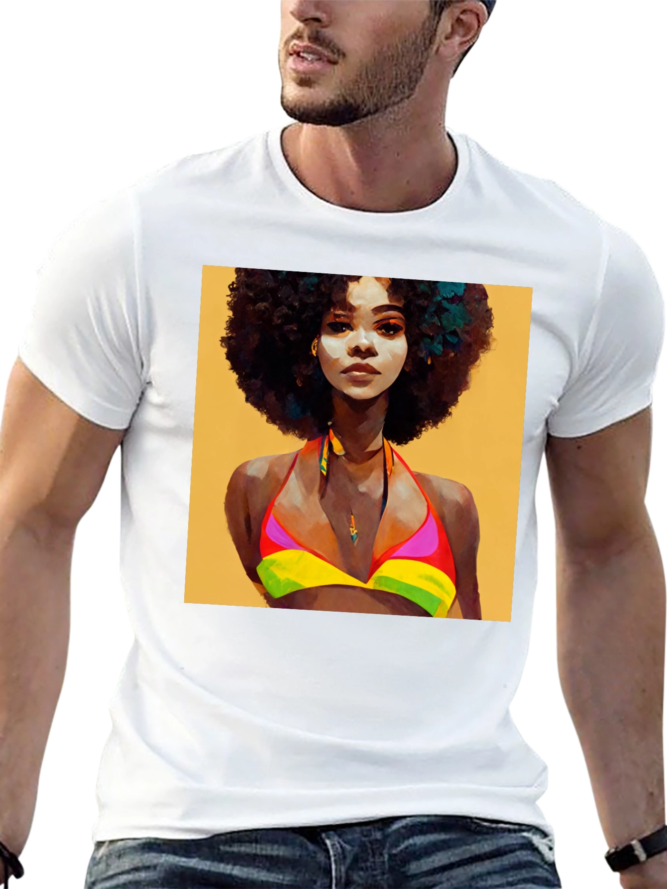 Afro Woman Art Graphic T-Shirt