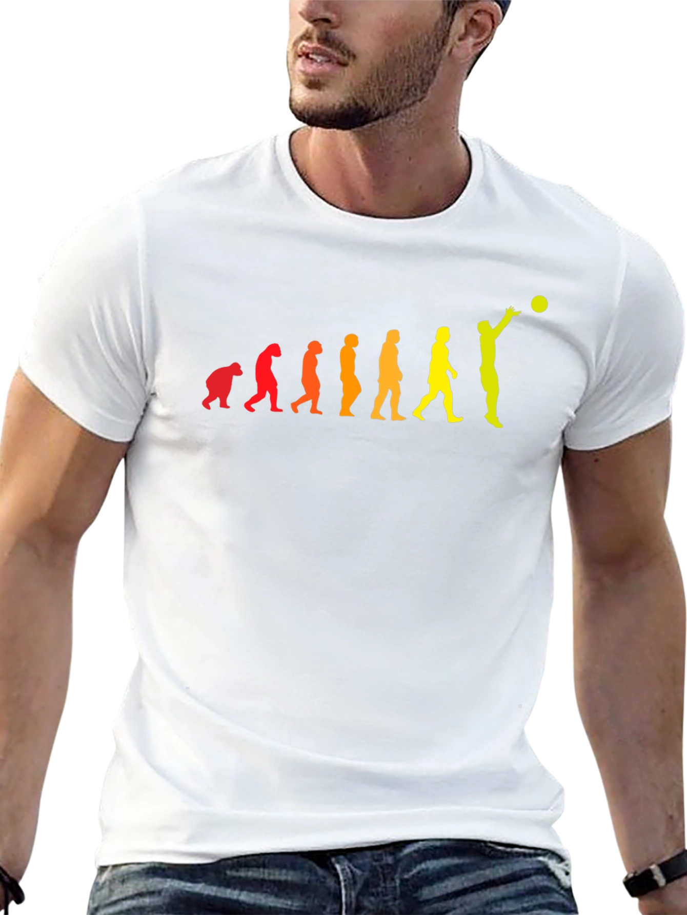 Evolution of Volleyball Player Graphic T-Shirt