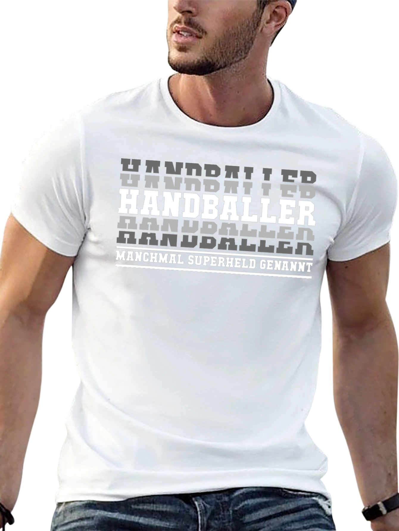 Handballer Superhero T-Shirt - Black Graphic Tee
