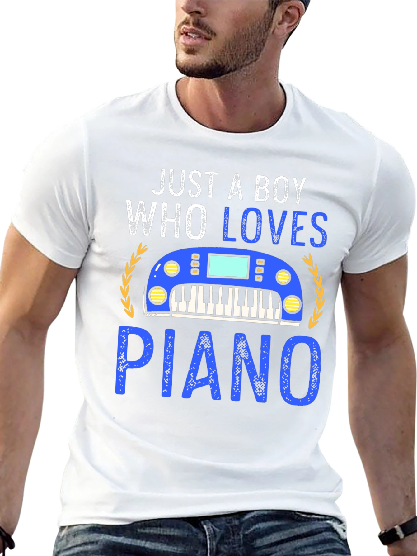 Just a Boy Who Loves Piano Graphic Tee