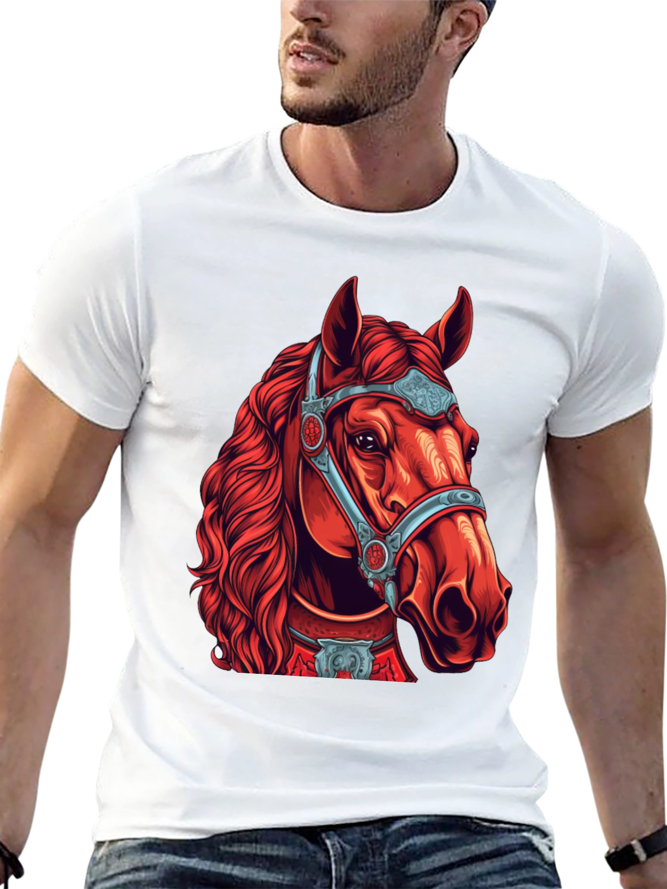 Red Horse Graphic Tee - Equestrian Style