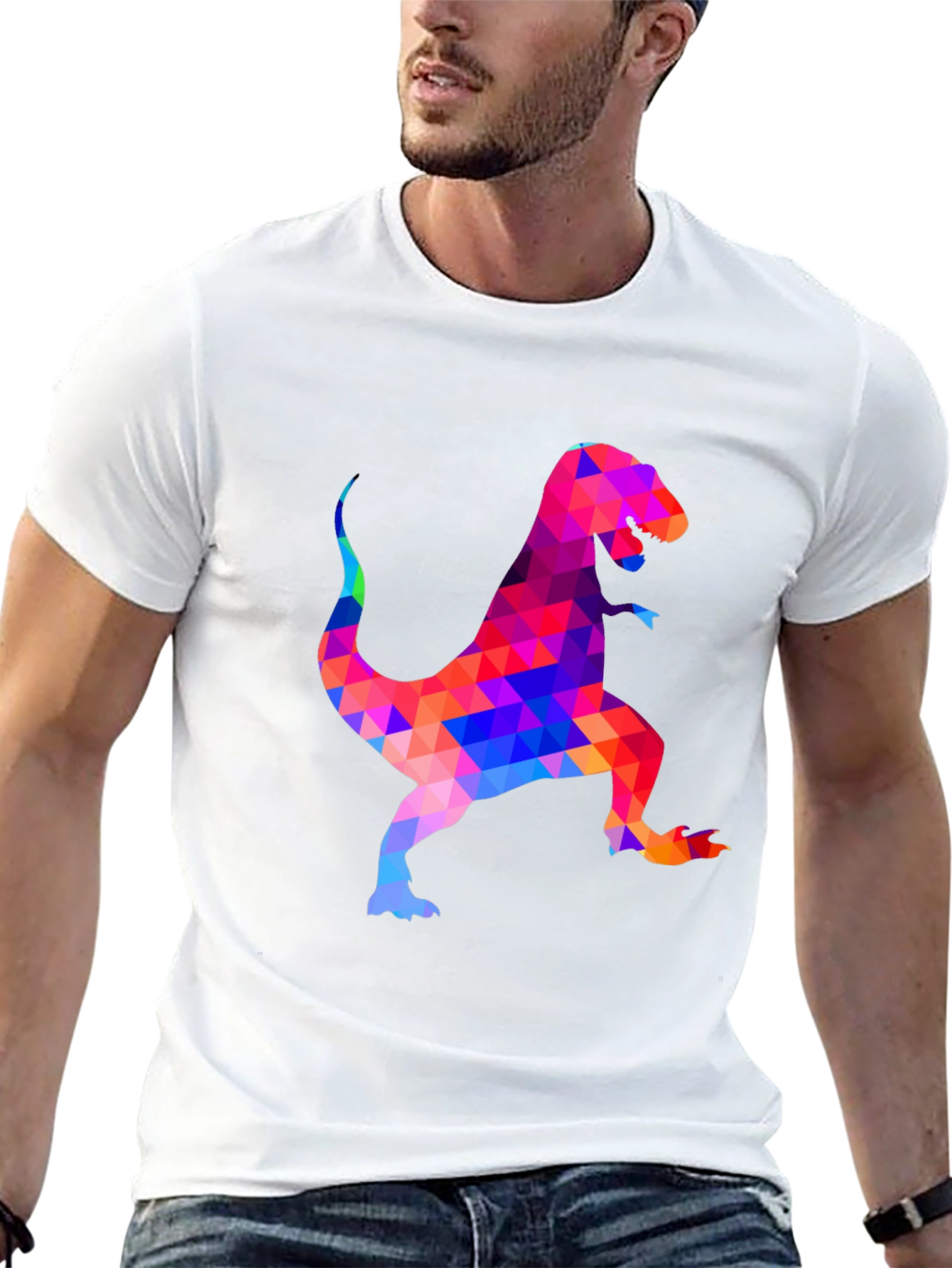 Geometric Dinosaur Graphic Tee
