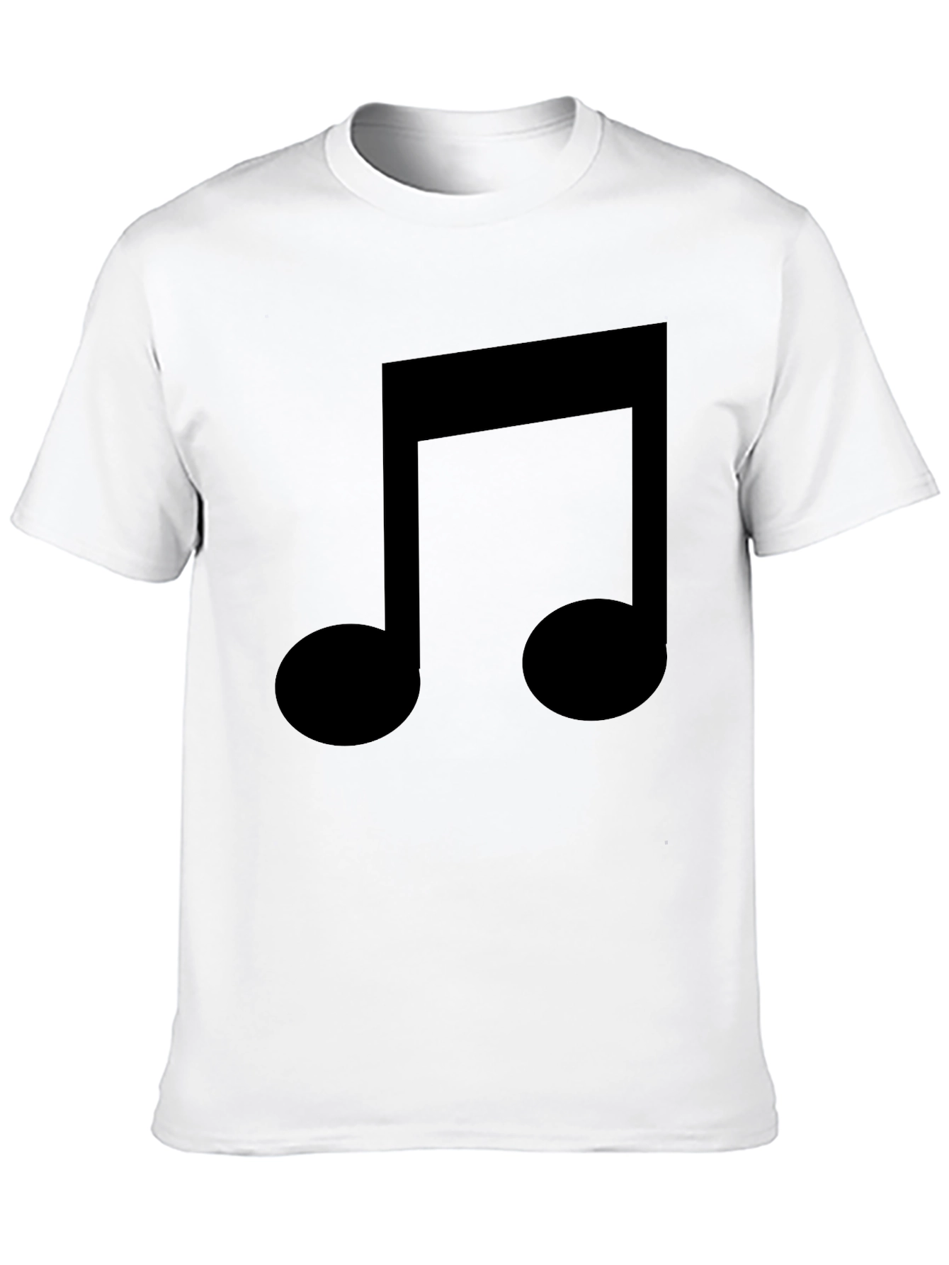 Music Note Graphic Tee - Black Cotton T-Shirt