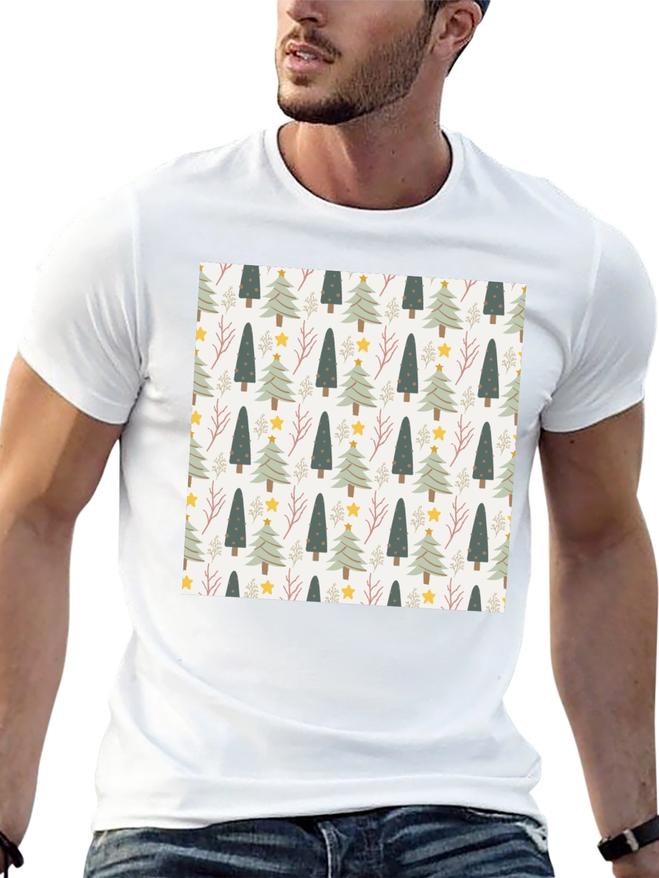 Festive Holiday Tree Pattern Tee