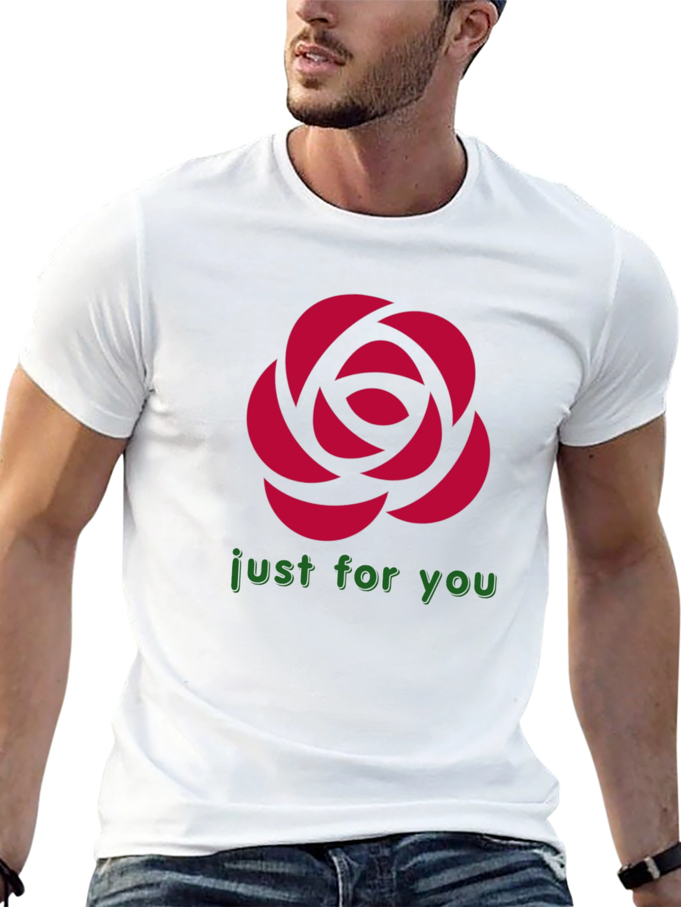 Rose Graphic T-Shirt - Just For You Design