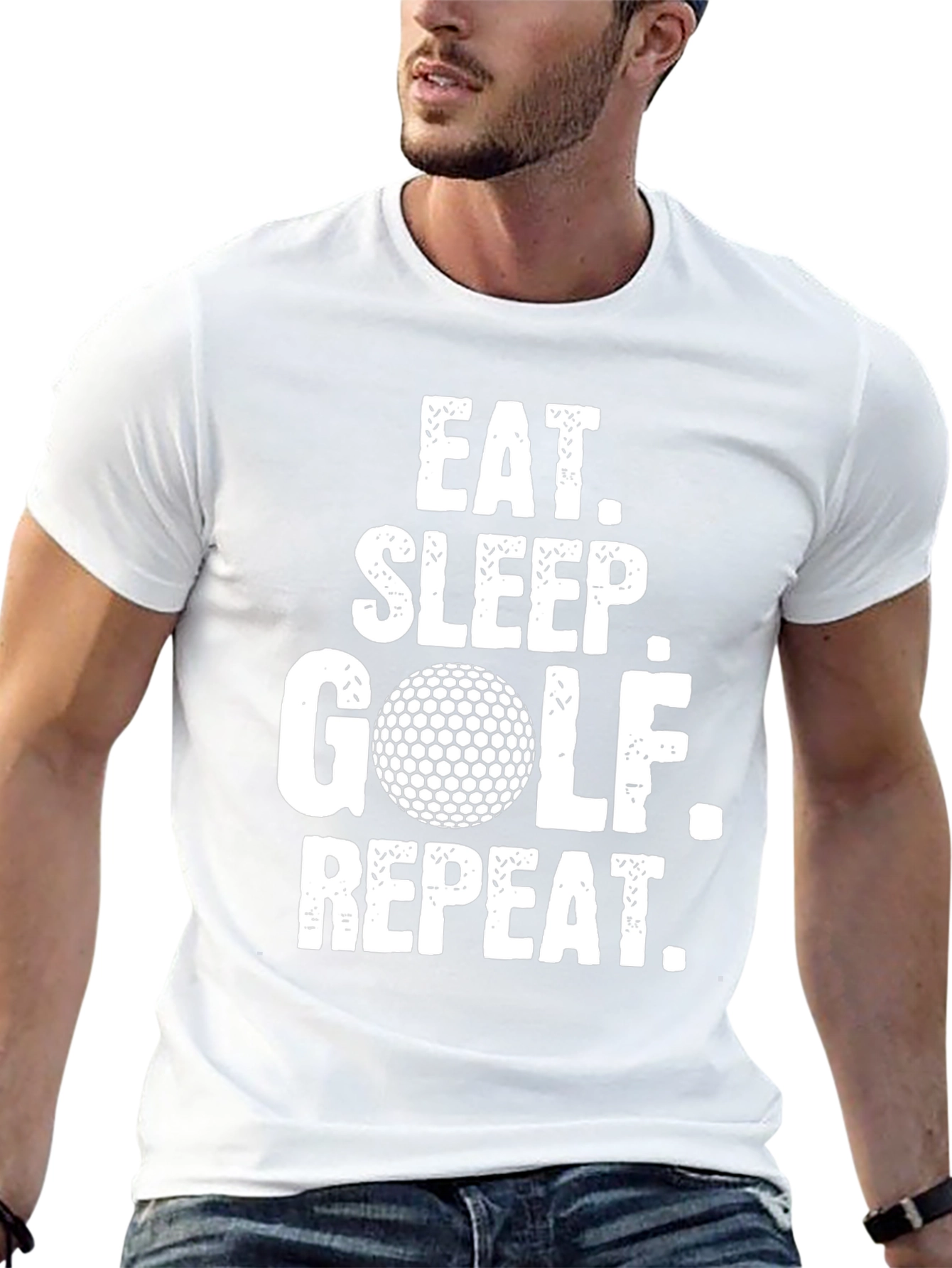 Eat Sleep Golf Repeat Funny Golfer T-Shirt