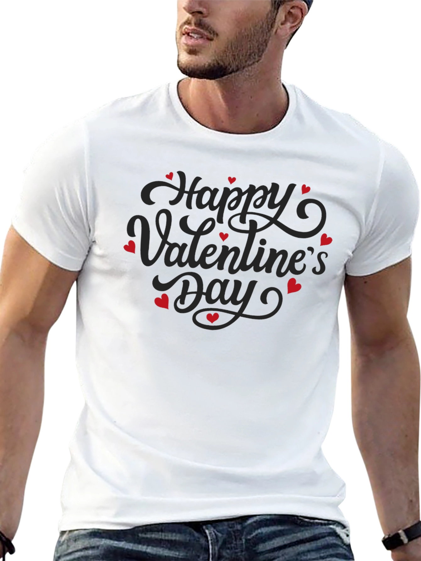 Happy Valentines Day Black T-Shirt