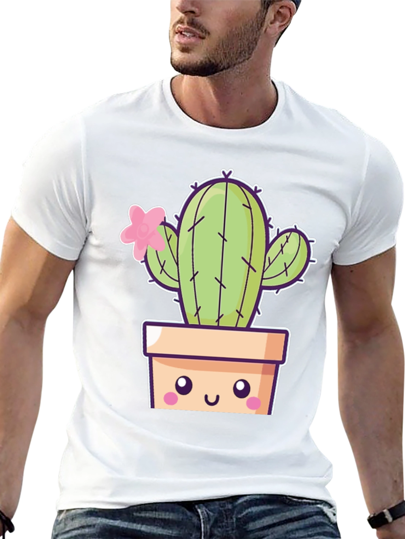 Cute Kawaii Cactus T-Shirt - Trendy Unisex Design