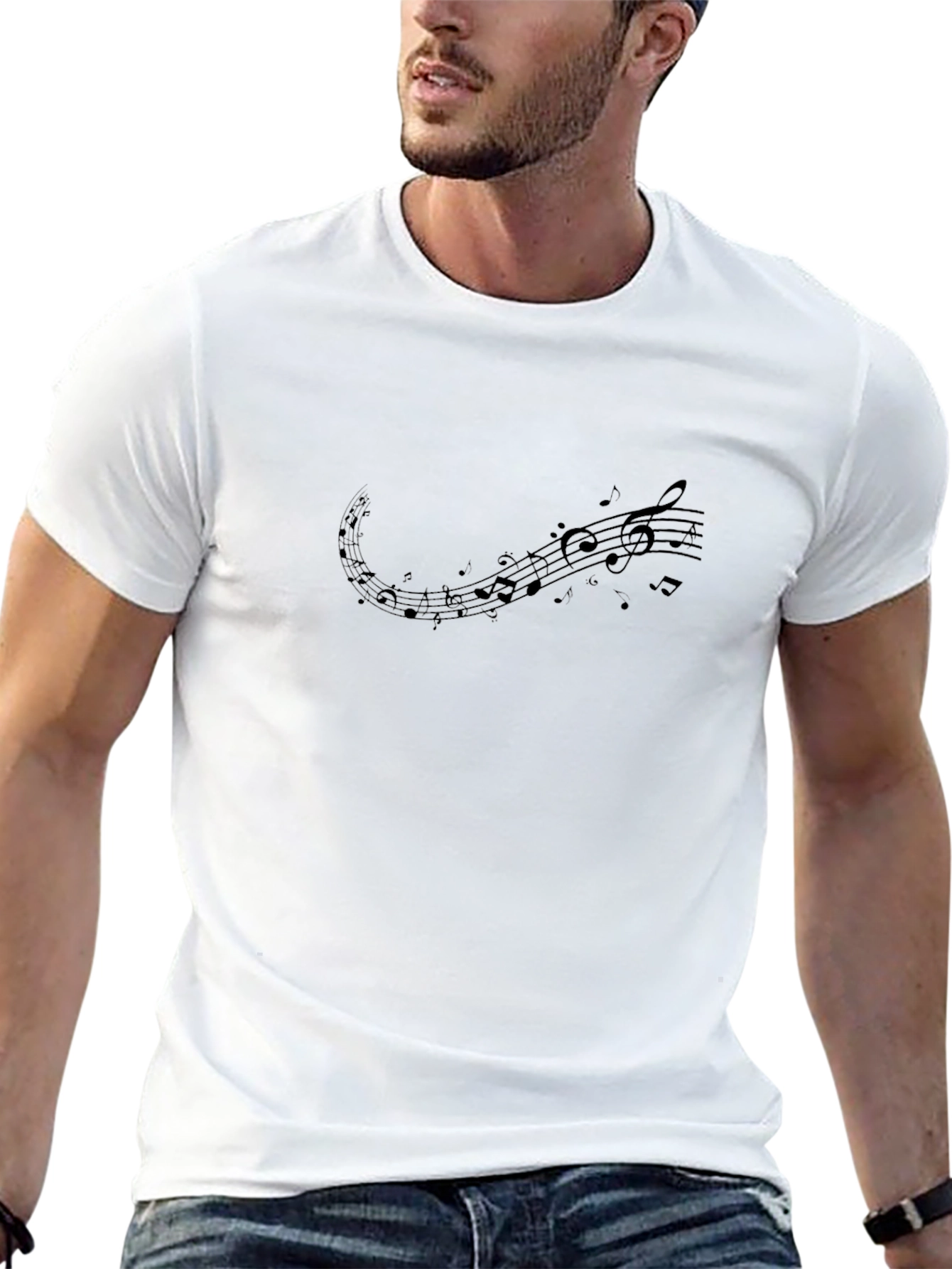Musical Note Black T-Shirt