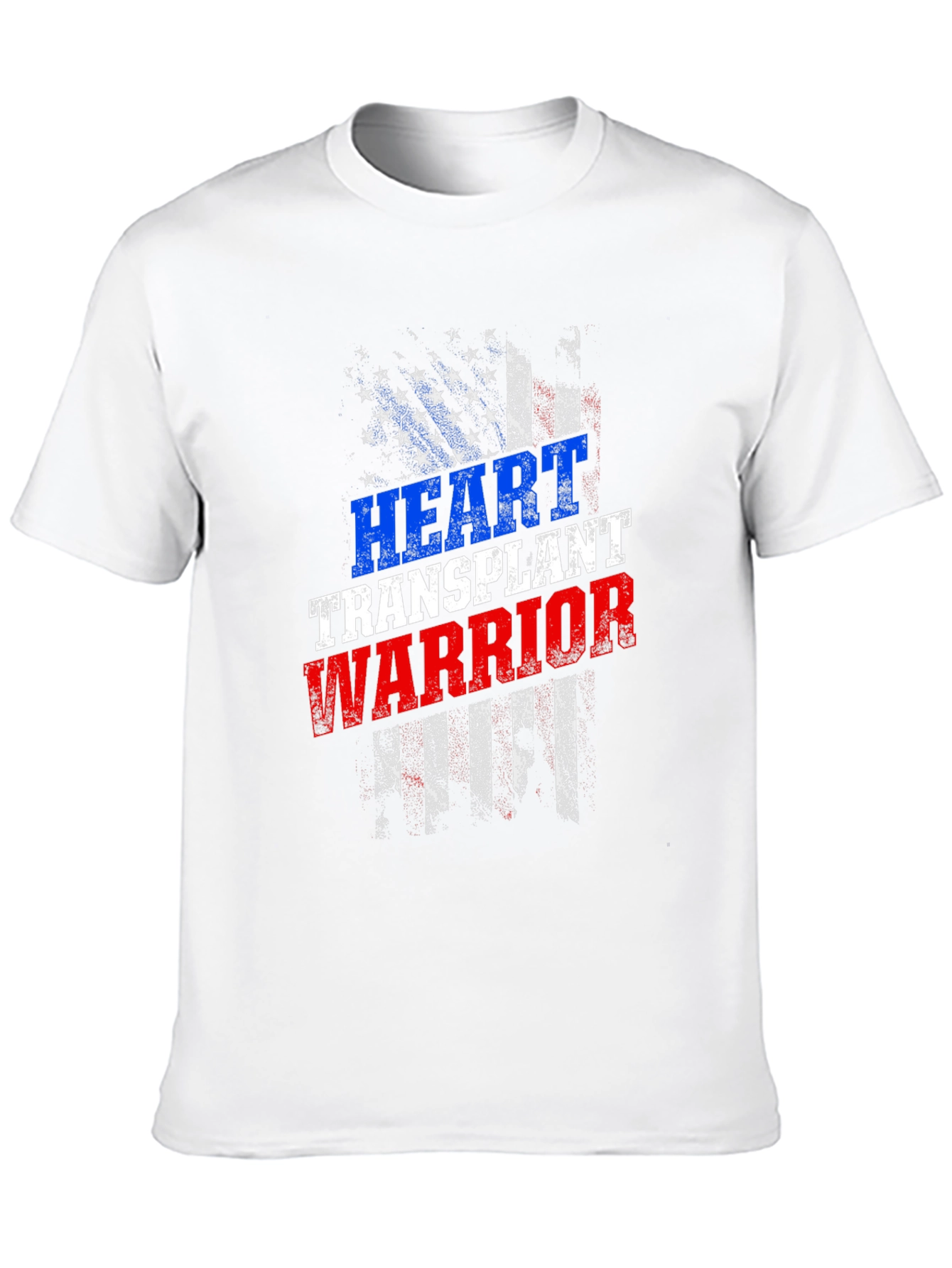 Heart Transplant Warrior USA Flag Graphic T-Shirt