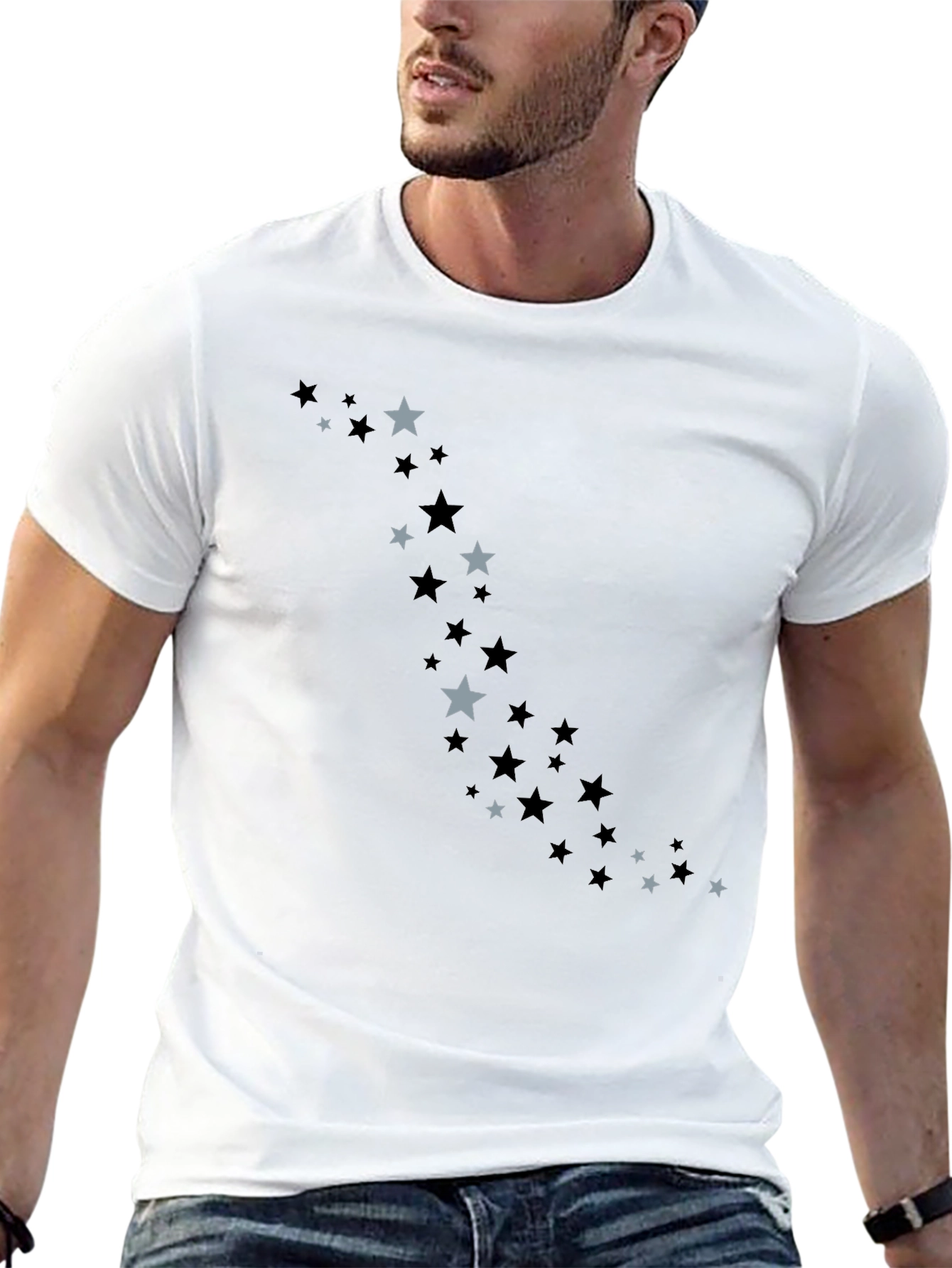 Starry Night Black T-Shirt - Casual Comfort