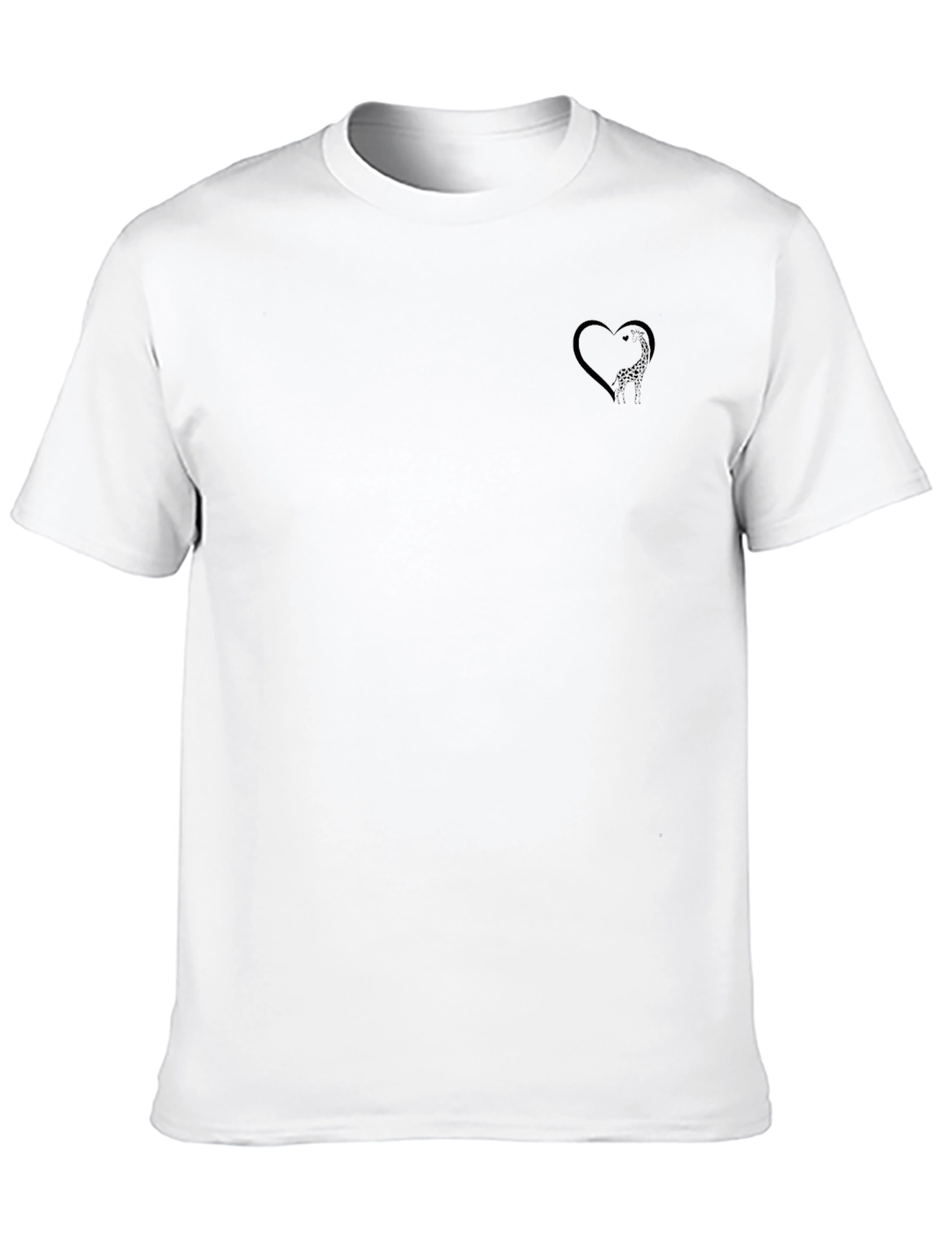 Mens Black T-Shirt with Heart Design