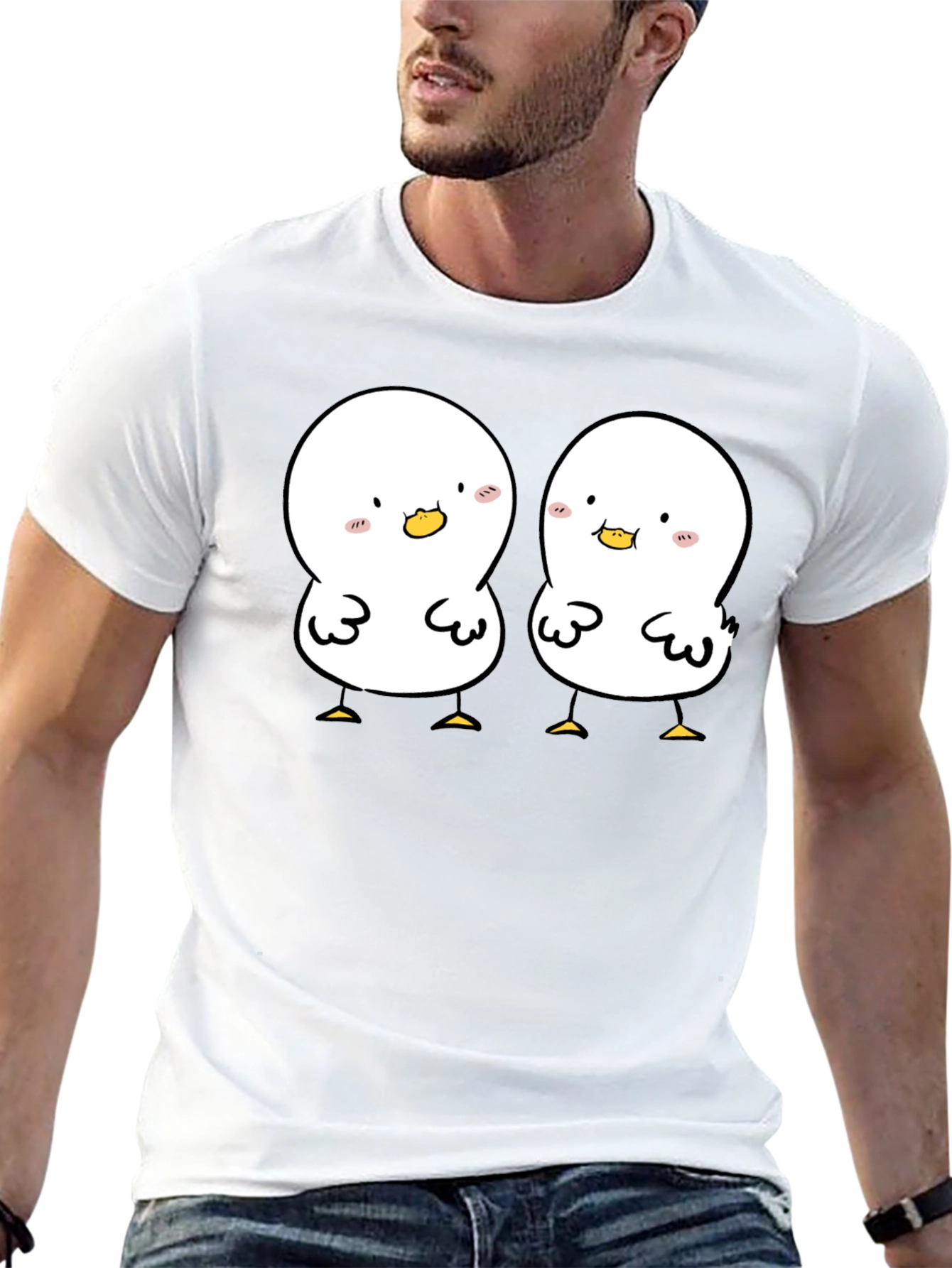 Cute Duckling Graphic Tee - Soft Black Cotton Shirt