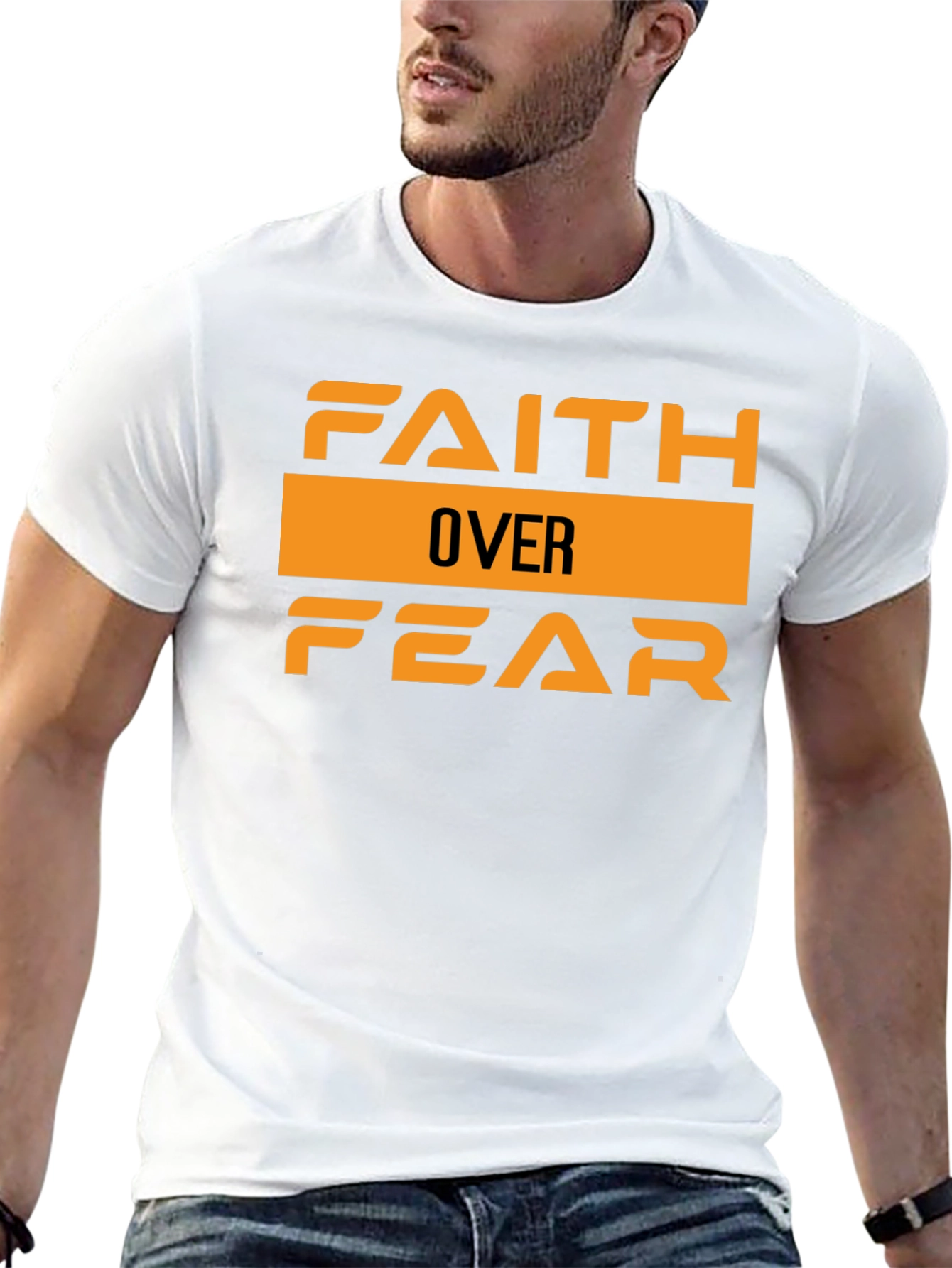 Faith Over Fear Graphic Tee - Stylish Black T-Shirt