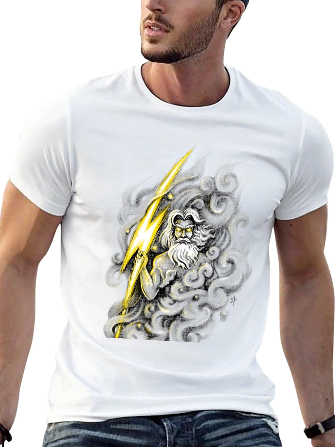 Zeus Graphic Tee - Mythical Thunder God Shirt