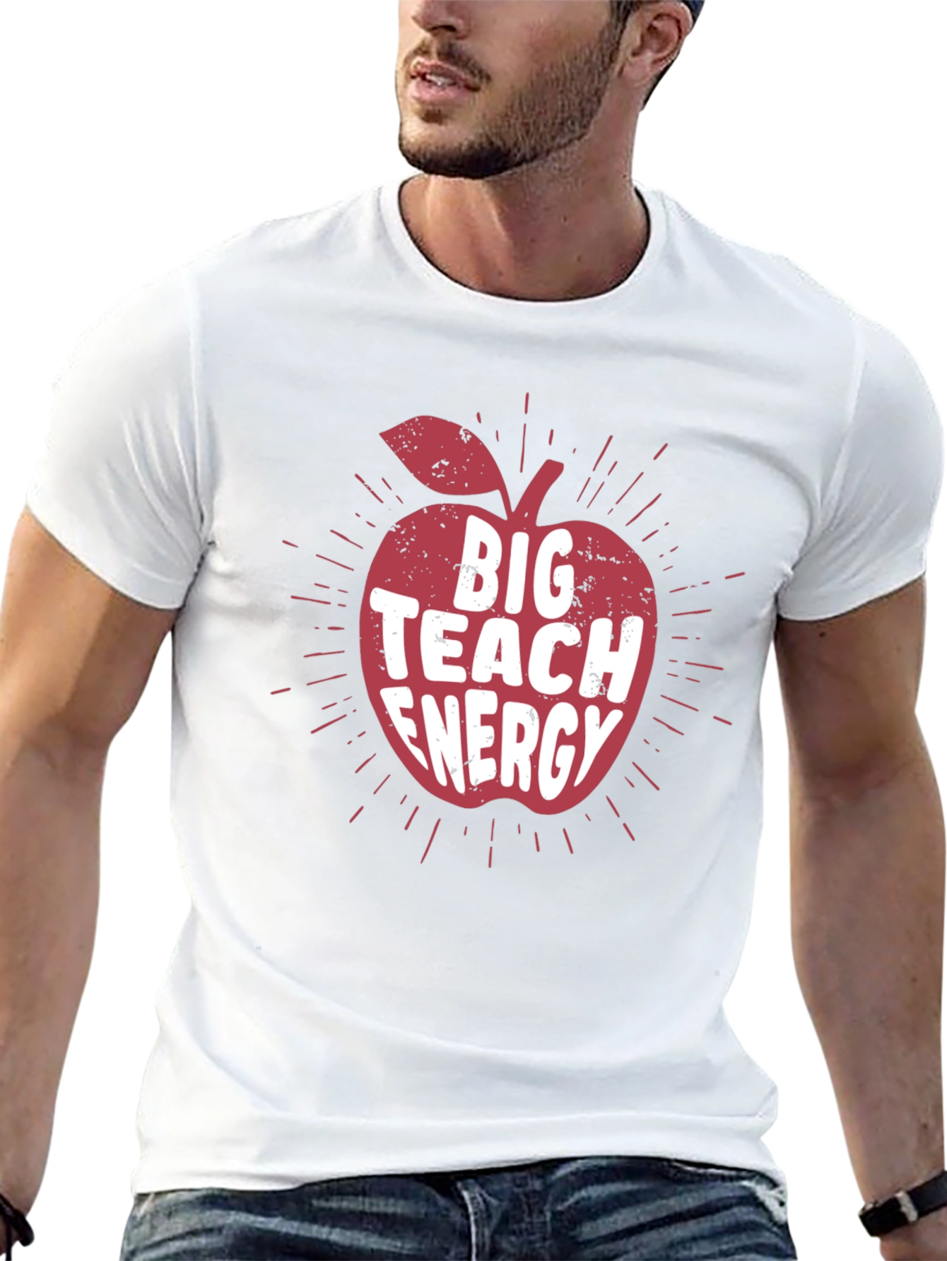 Big Teach Energy Teacher Apple T-Shirt