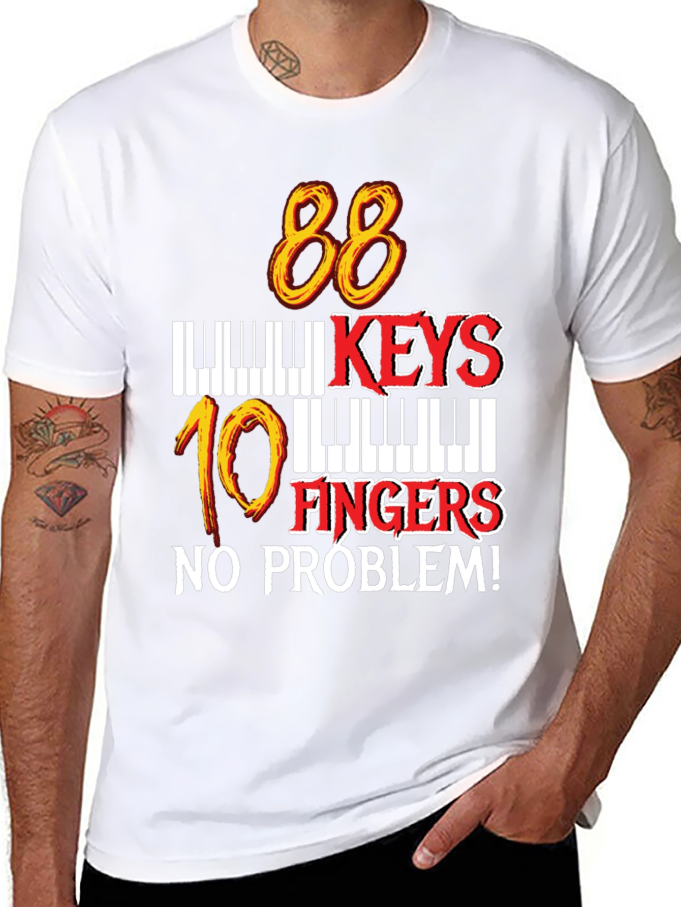 88 Keys 10 Fingers No Problem! Graphic Tee