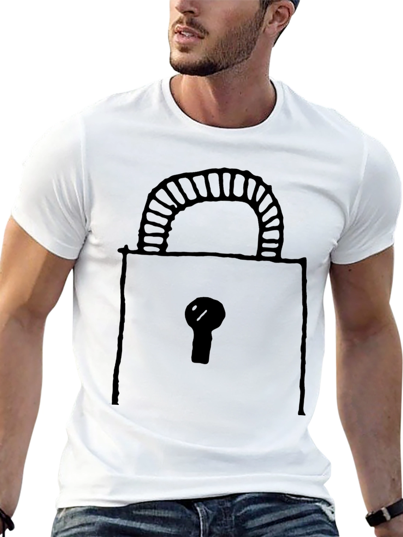 Lock Graphic Black T-Shirt