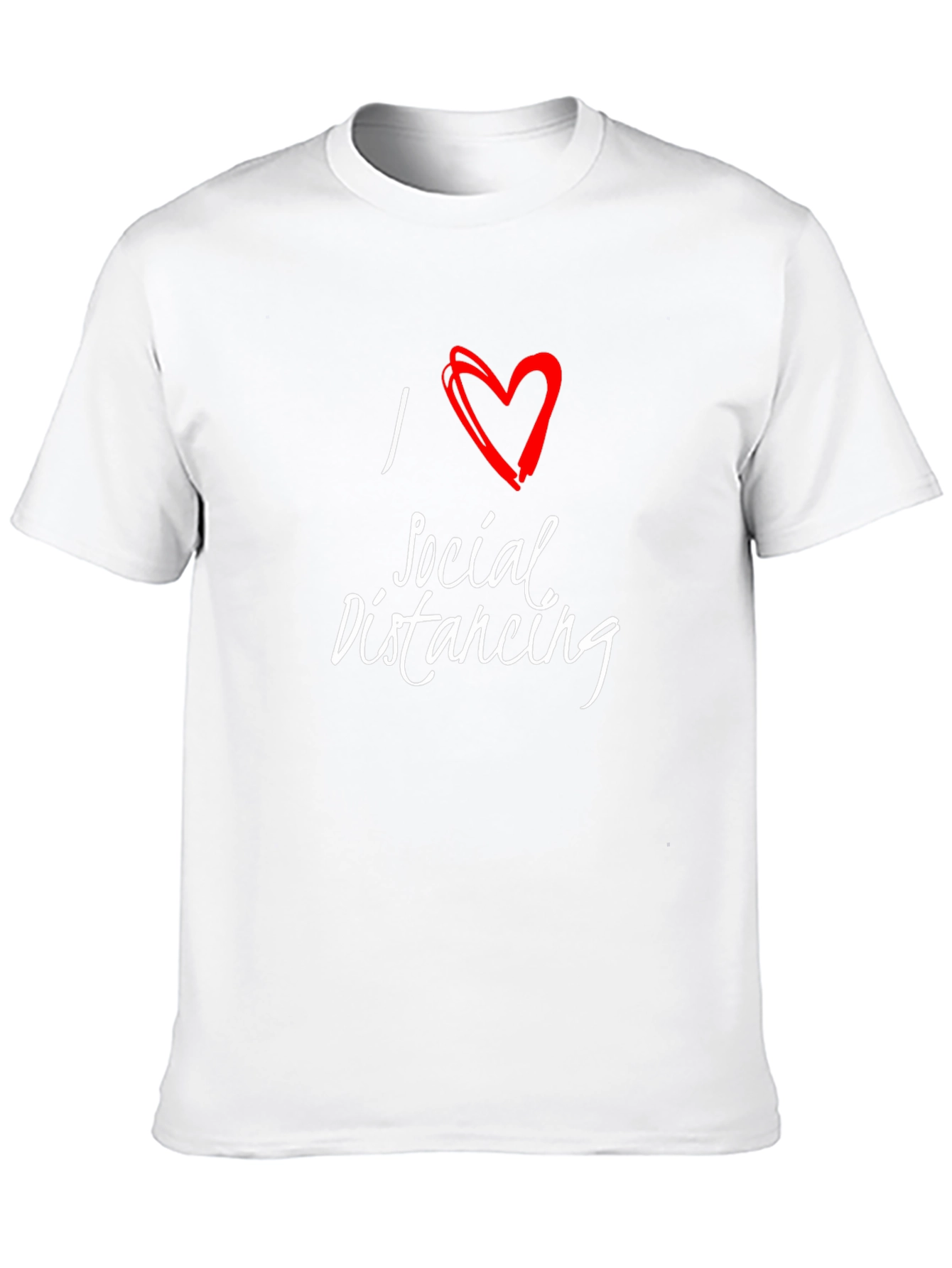 I Love Social Distancing Black T-Shirt