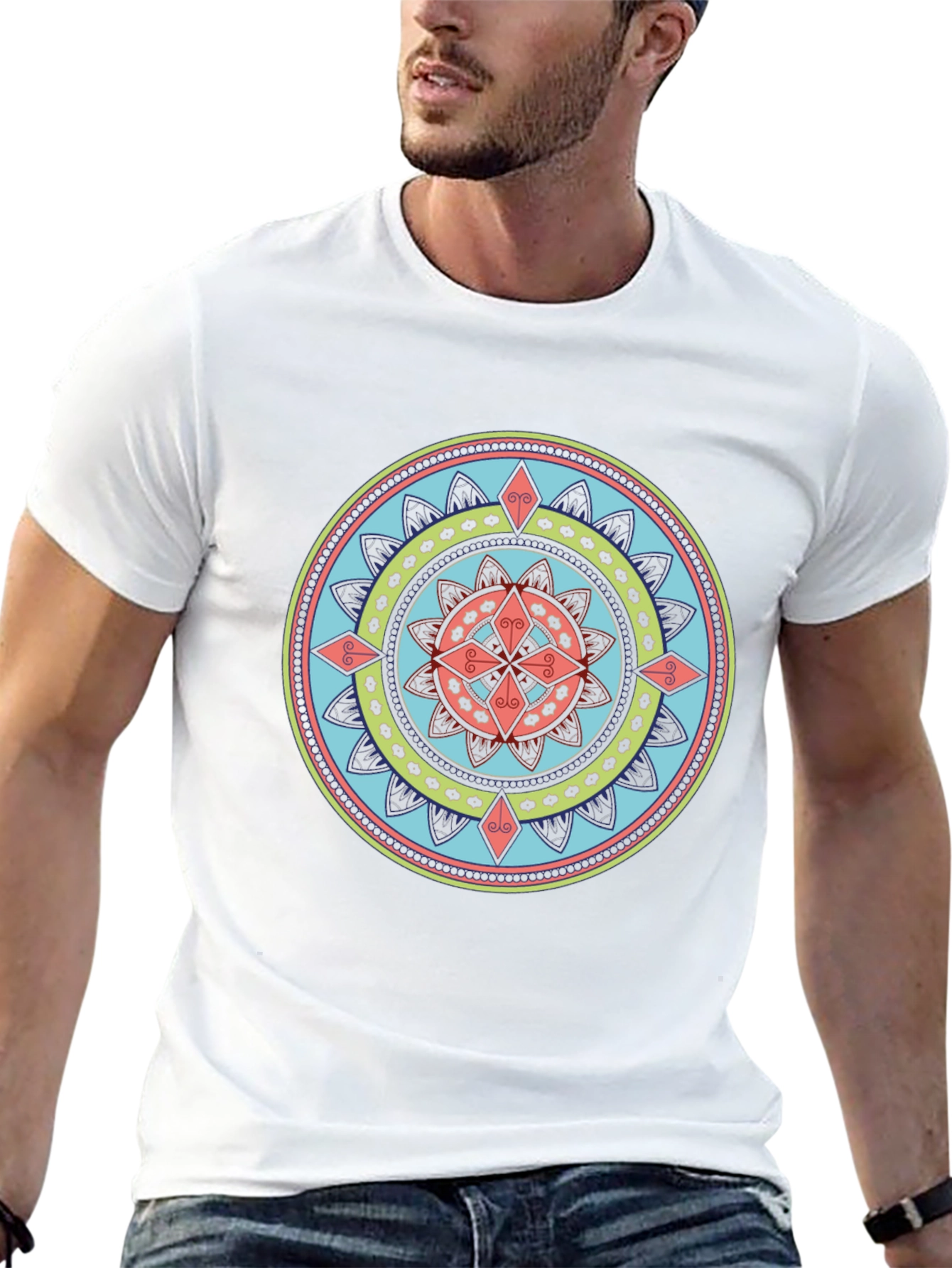 Mandala Graphic Print Black T-Shirt