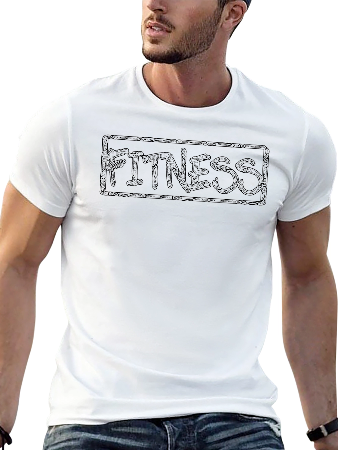 Fitness Graphic Tee - Premium Black Cotton