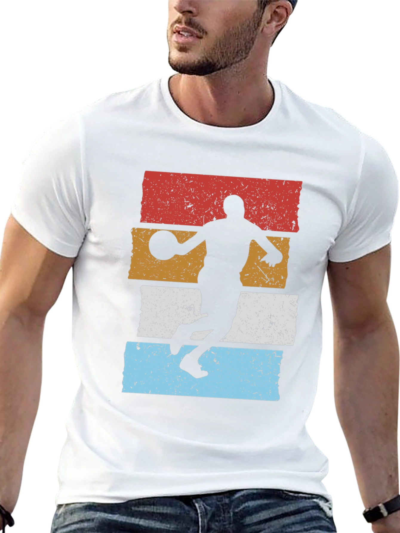 Retro Basketball Player Graphic T-Shirt