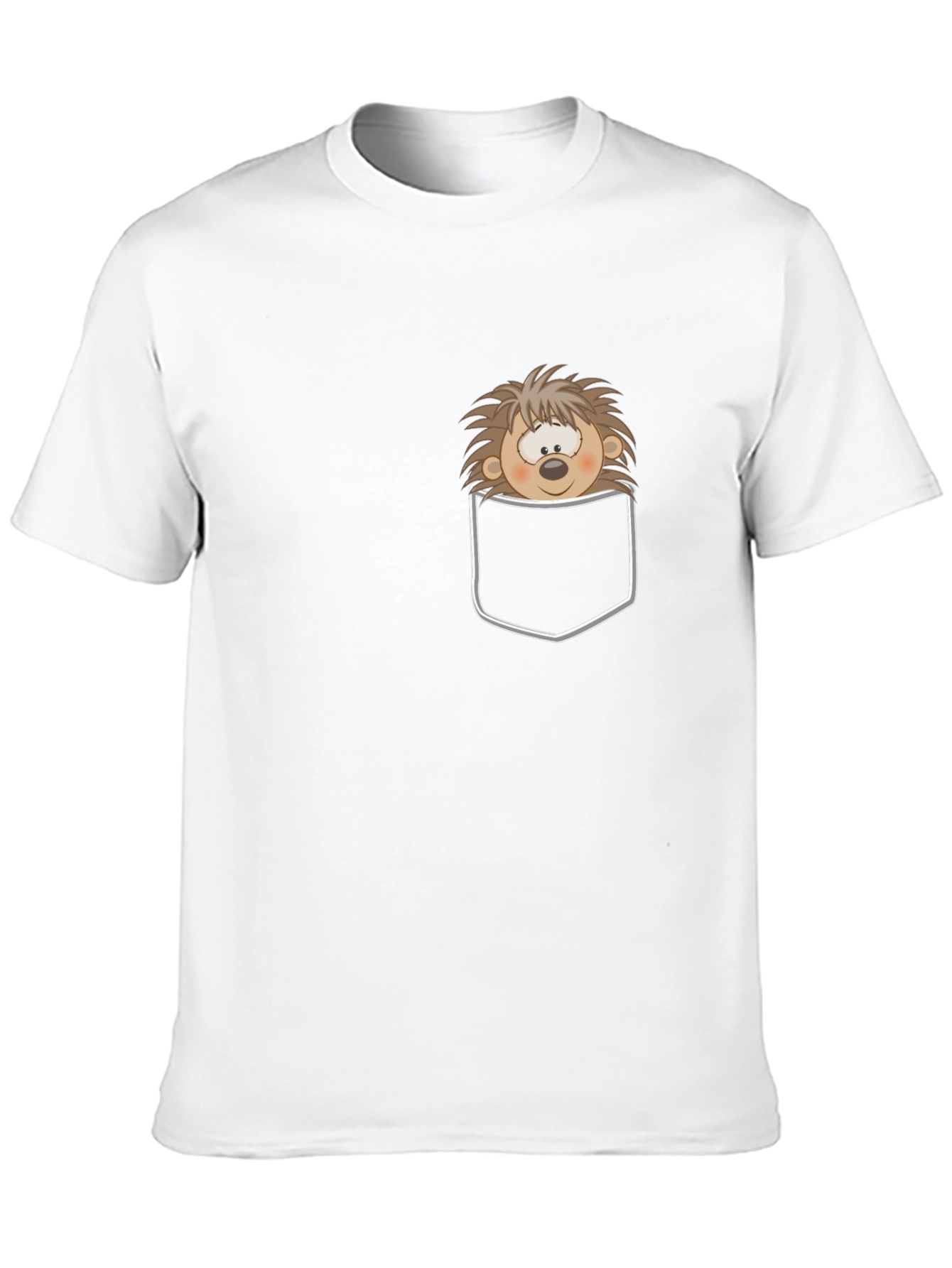 Funny Hedgehog Pocket T-Shirt - Cute Cartoon Animal Tee